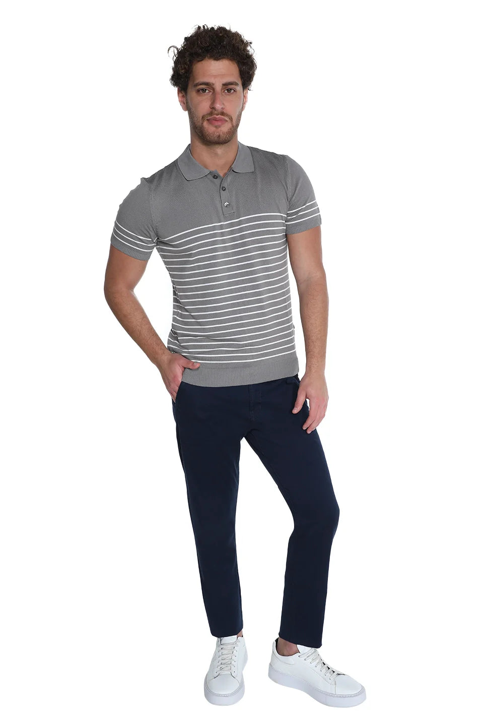 Chino Navy Pant With Side Pockets