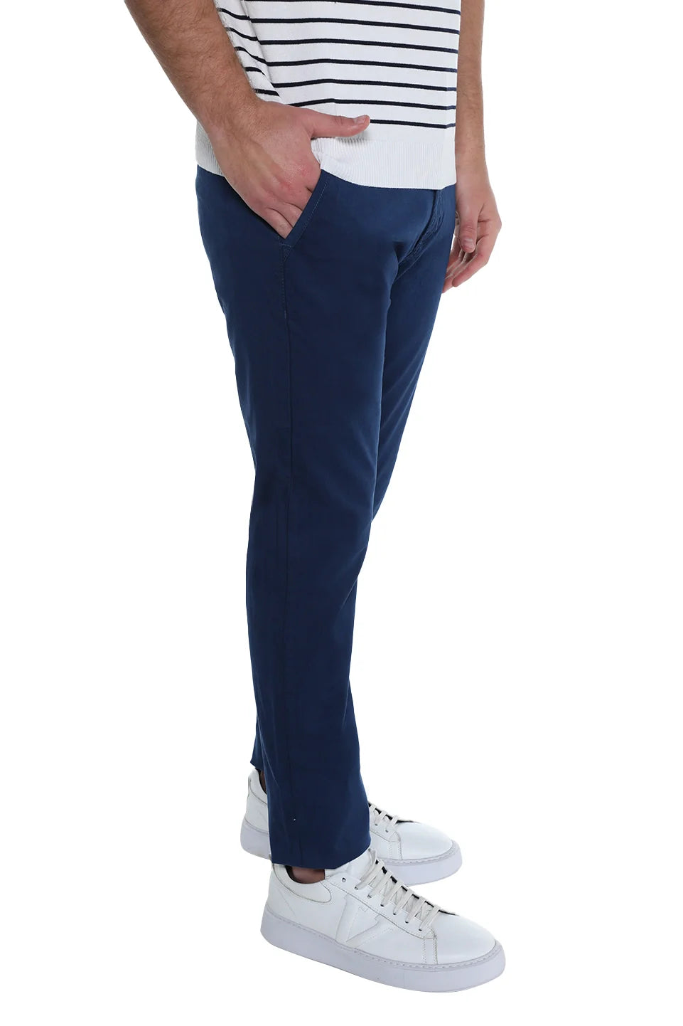Chino Blue Pant With Side Pockets