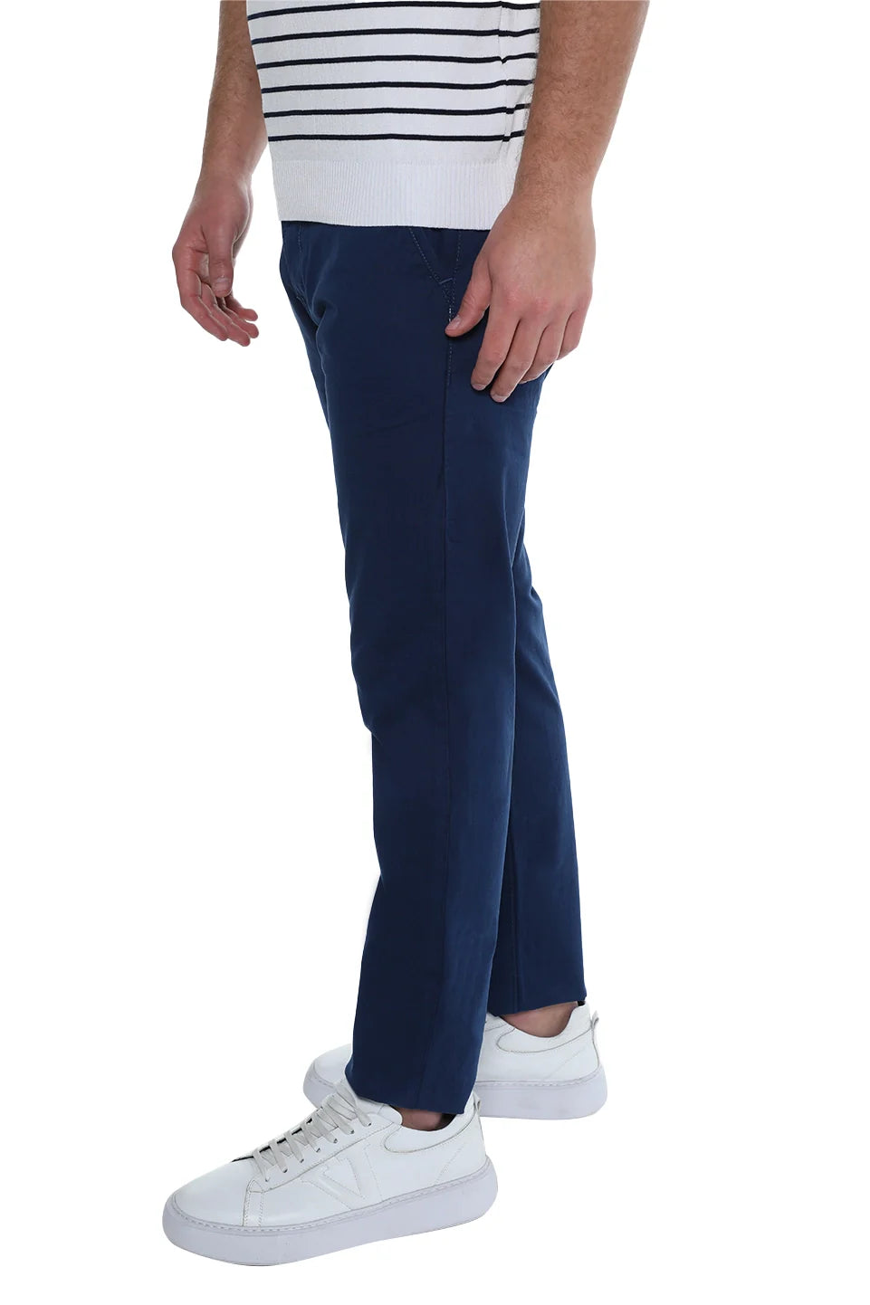 Chino Blue Pant With Side Pockets