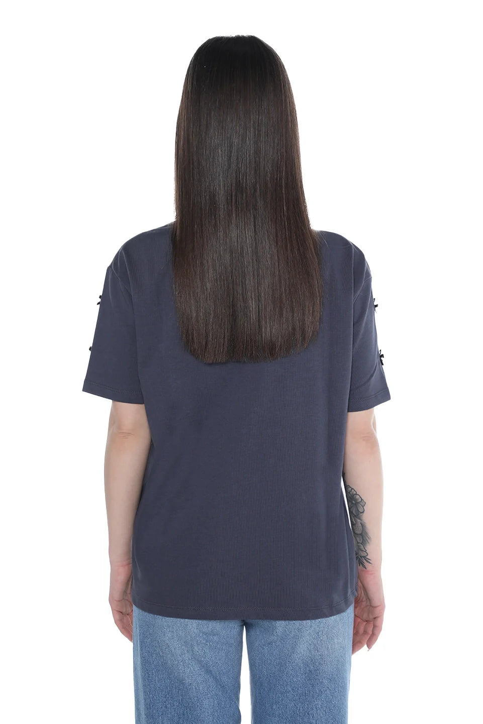 Navy Cotton T-shirt With Design