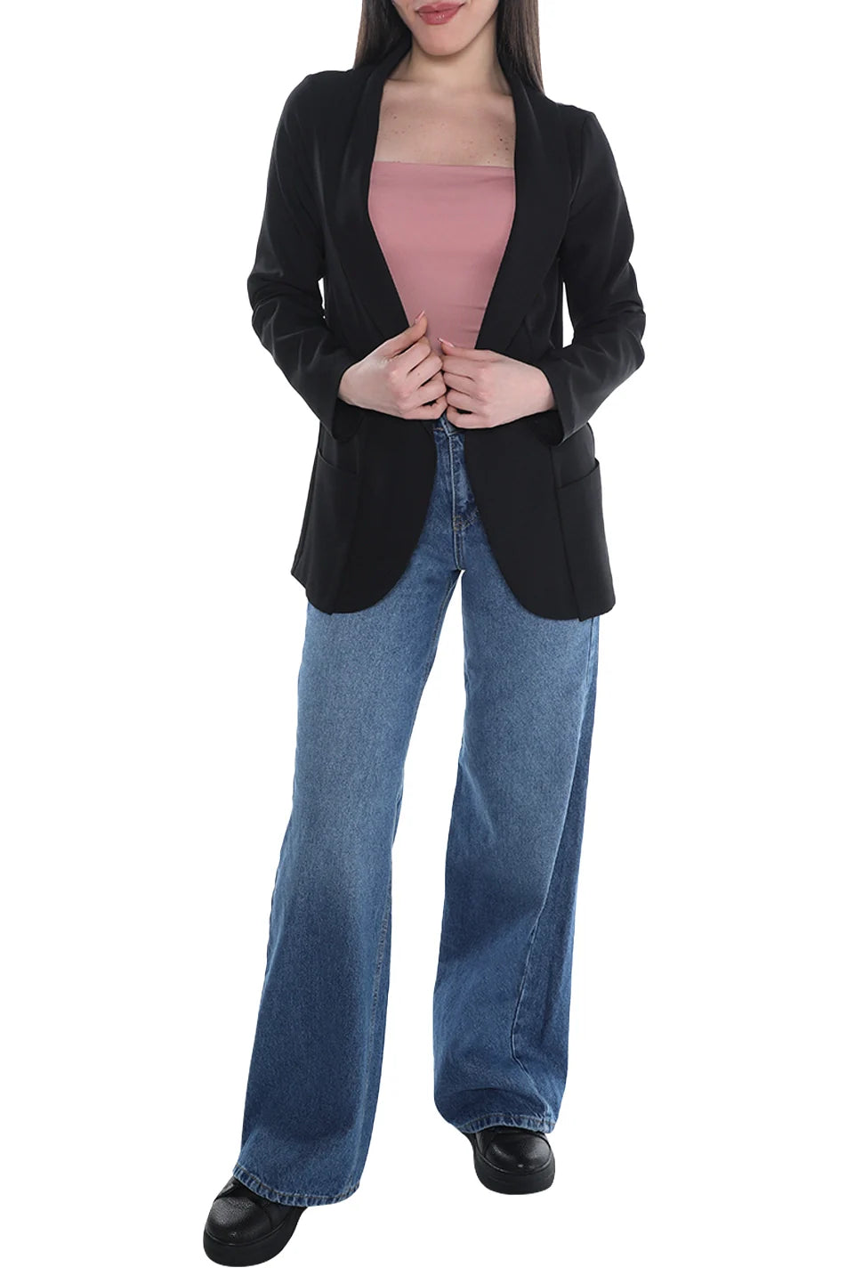 Basic Black Blazer With Side Pocket