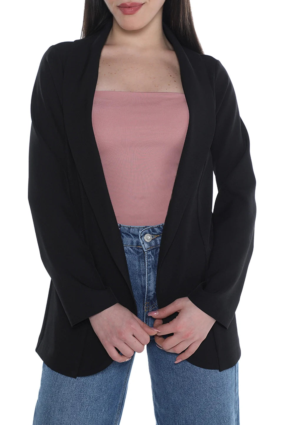 Basic Black Blazer With Side Pocket