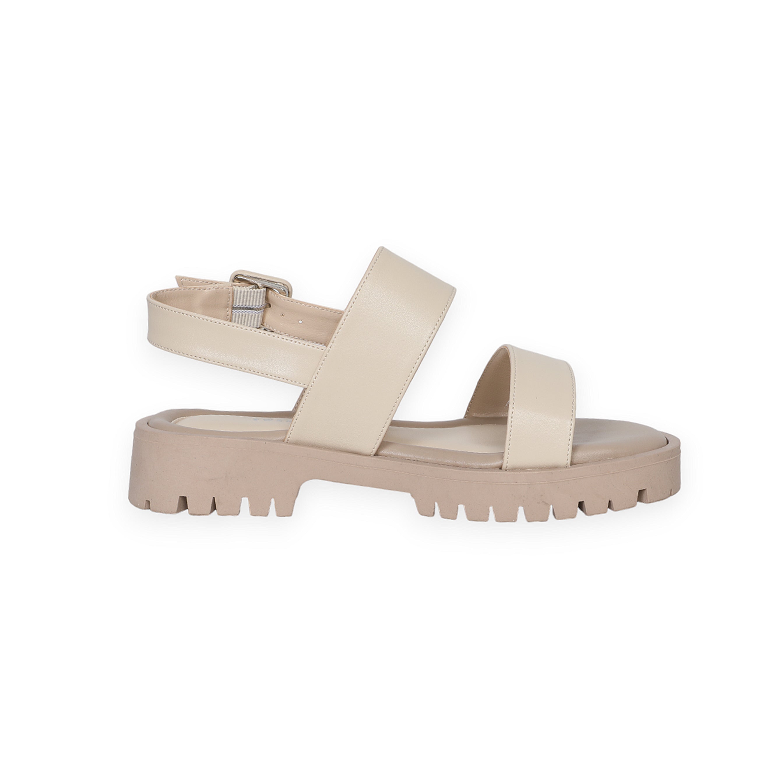 Comfortable Beige Sandals With Ankle Strap