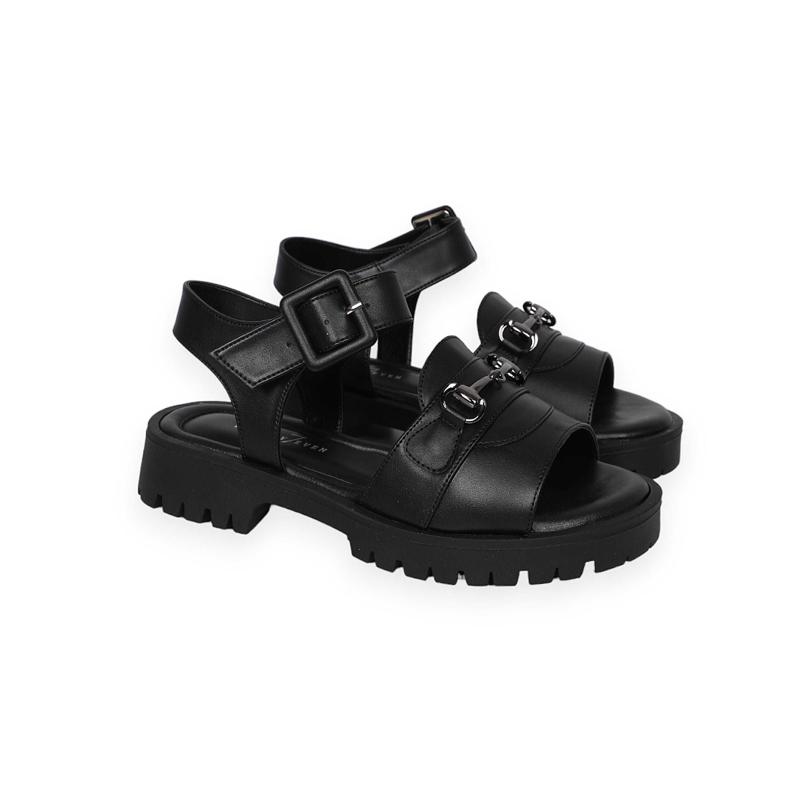 Black Women Sandals With Sole Ankle Strap