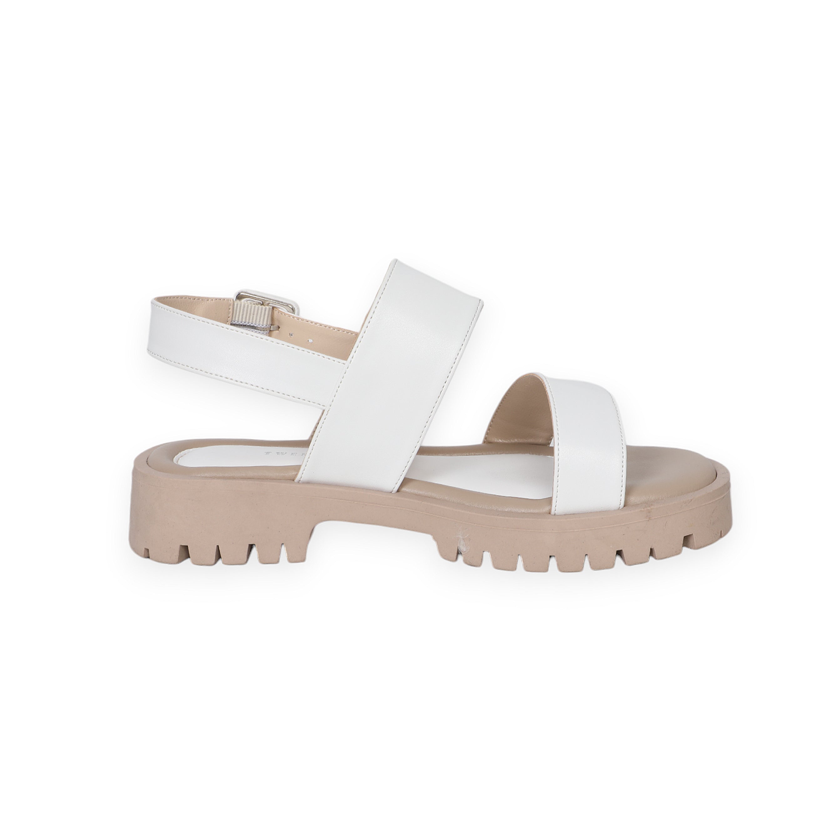Comfortable White Sandals With Ankle Strap