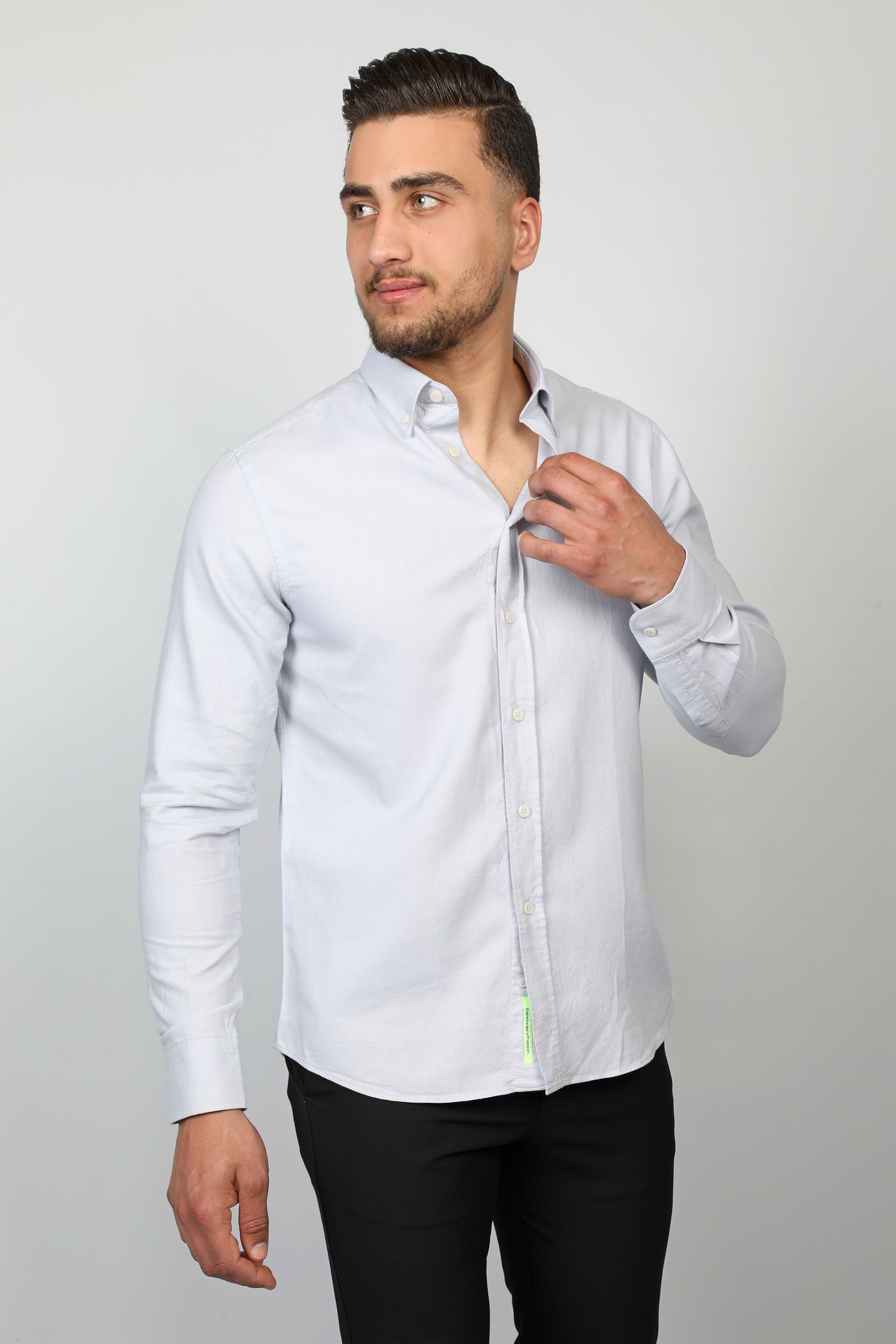 Men Light Grey Casual Shirt