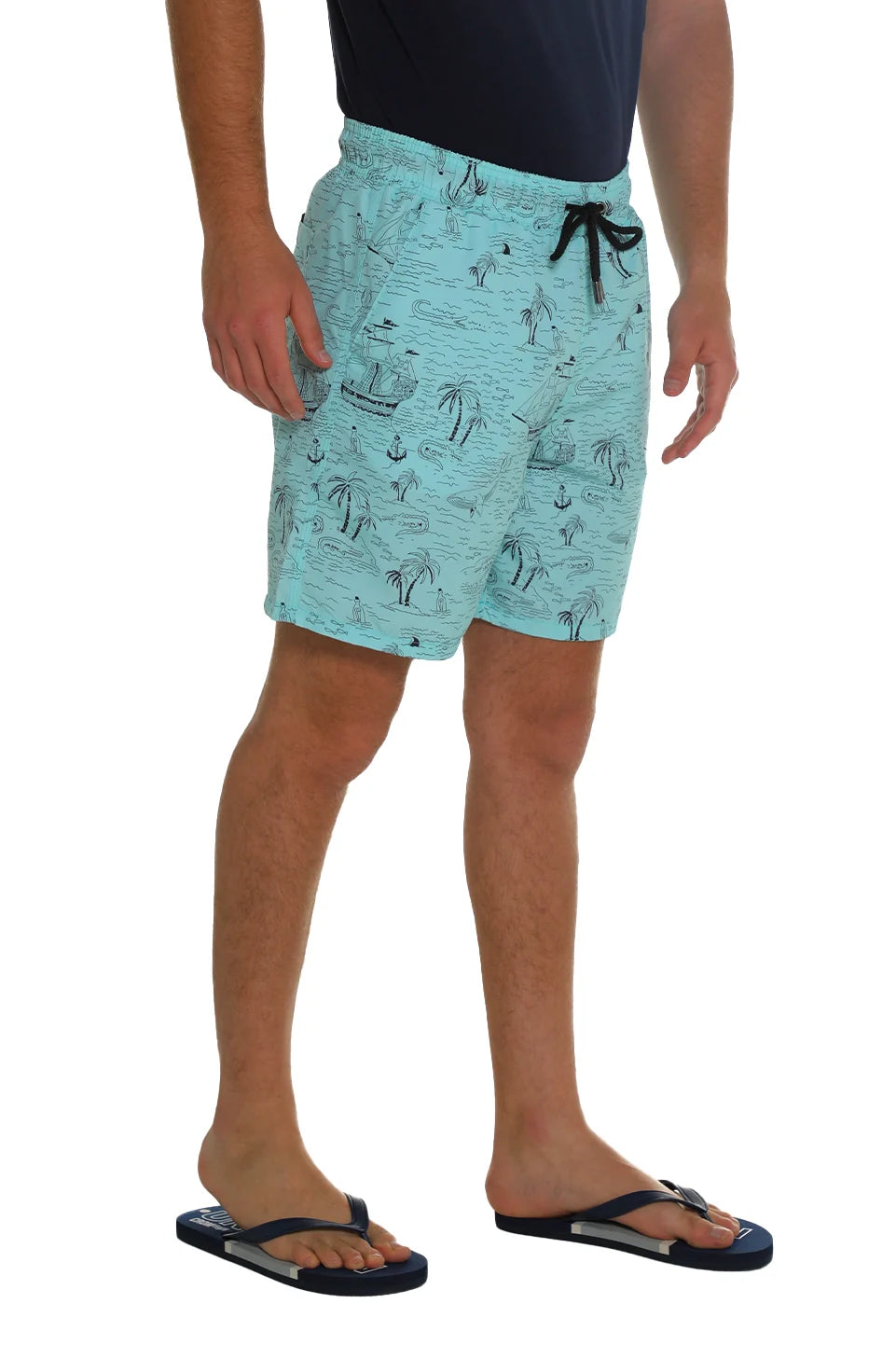 Mint Swim Short With Printed Design
