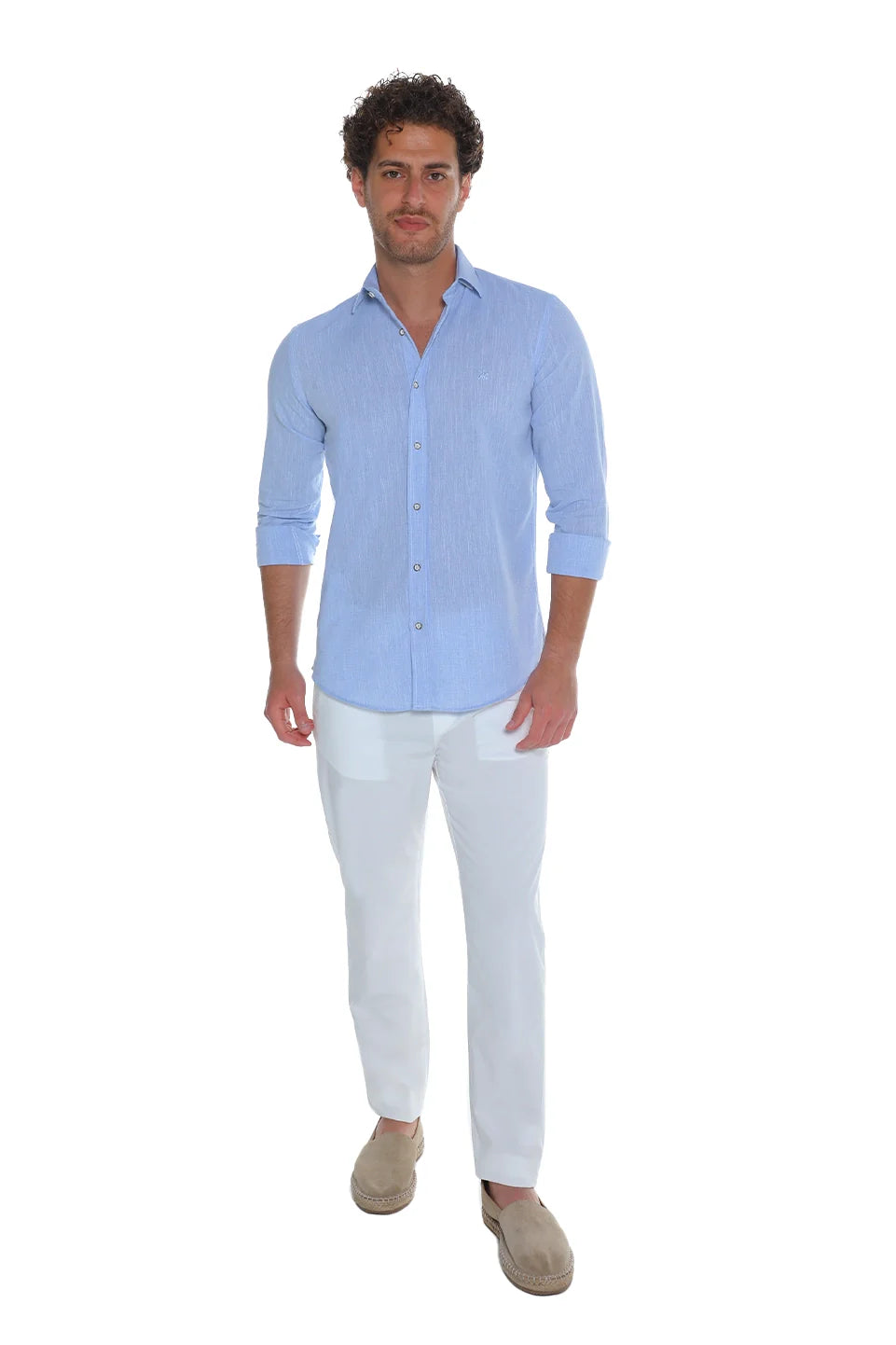 Light Blue Shirt With Button To Close