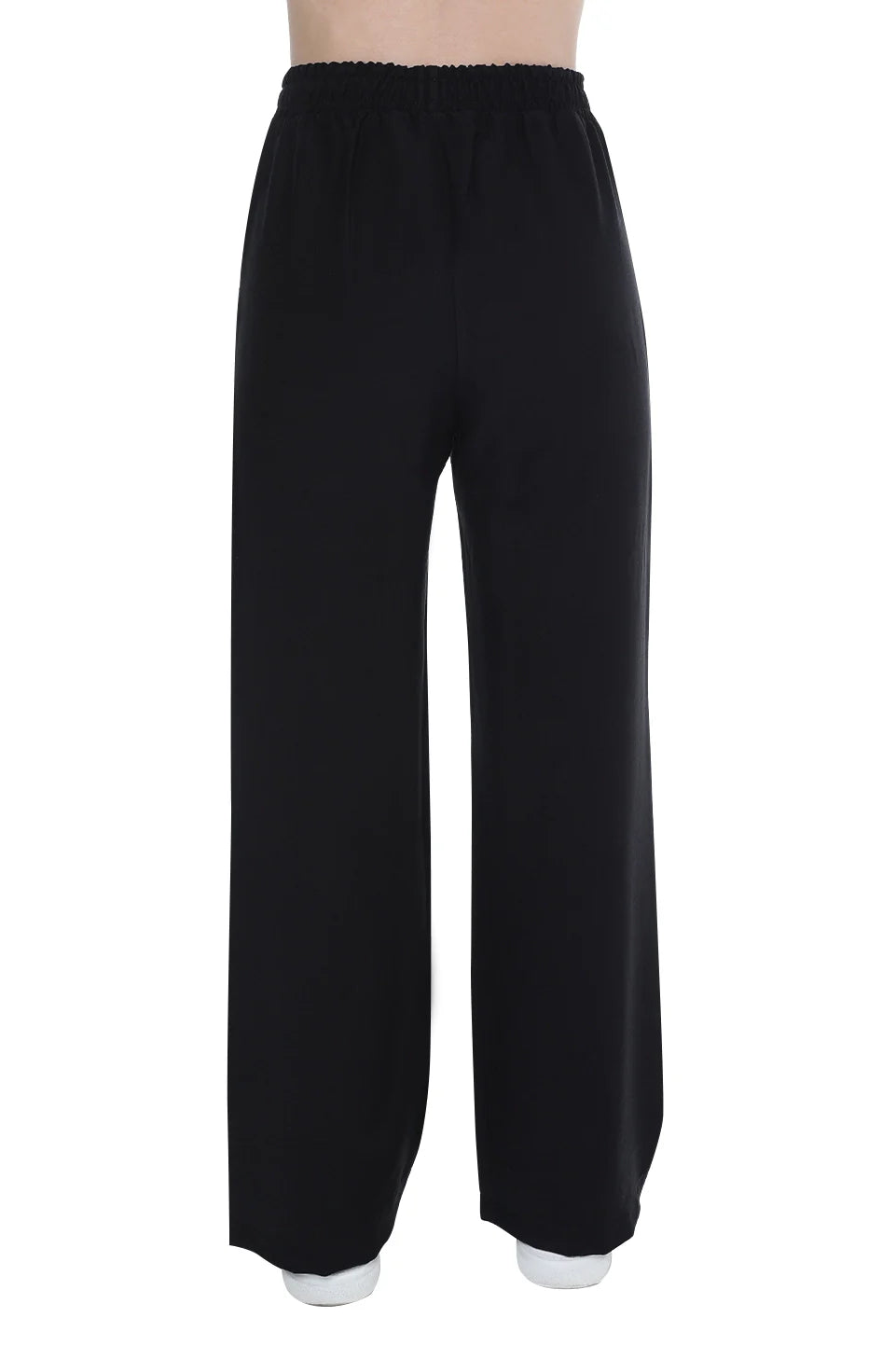 Black Wide Leg Pant With Elastic Waist