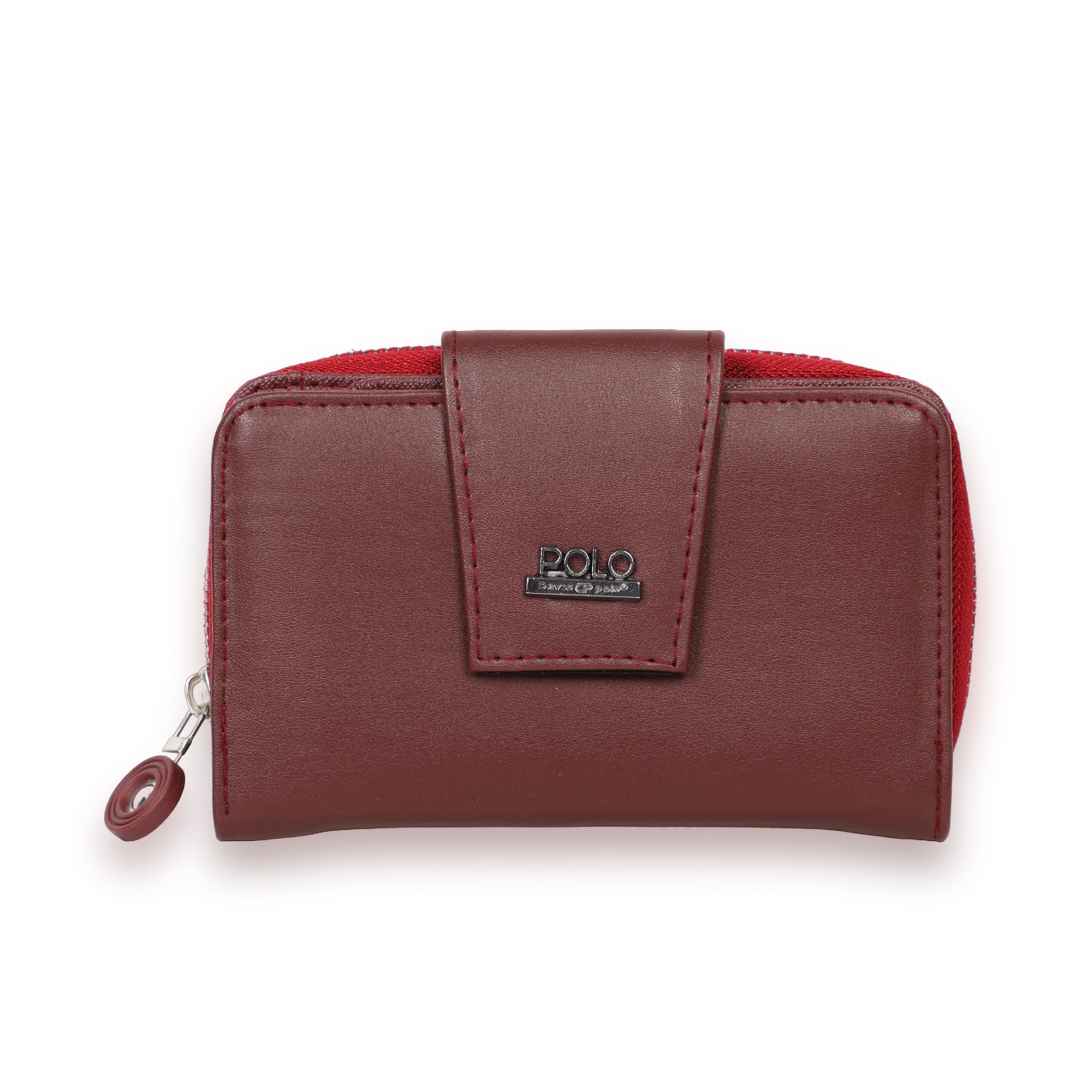Women Bordeaux Wallet With Several Layers Design