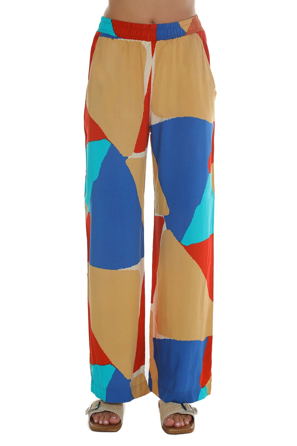 Multicolor Casual Pant With Printed Design