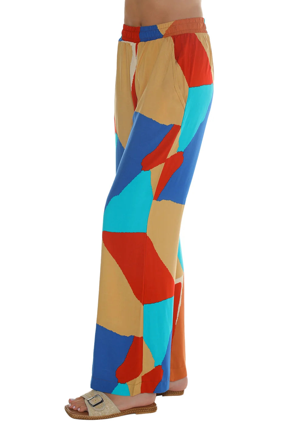 Multicolor Casual Pant With Printed Design