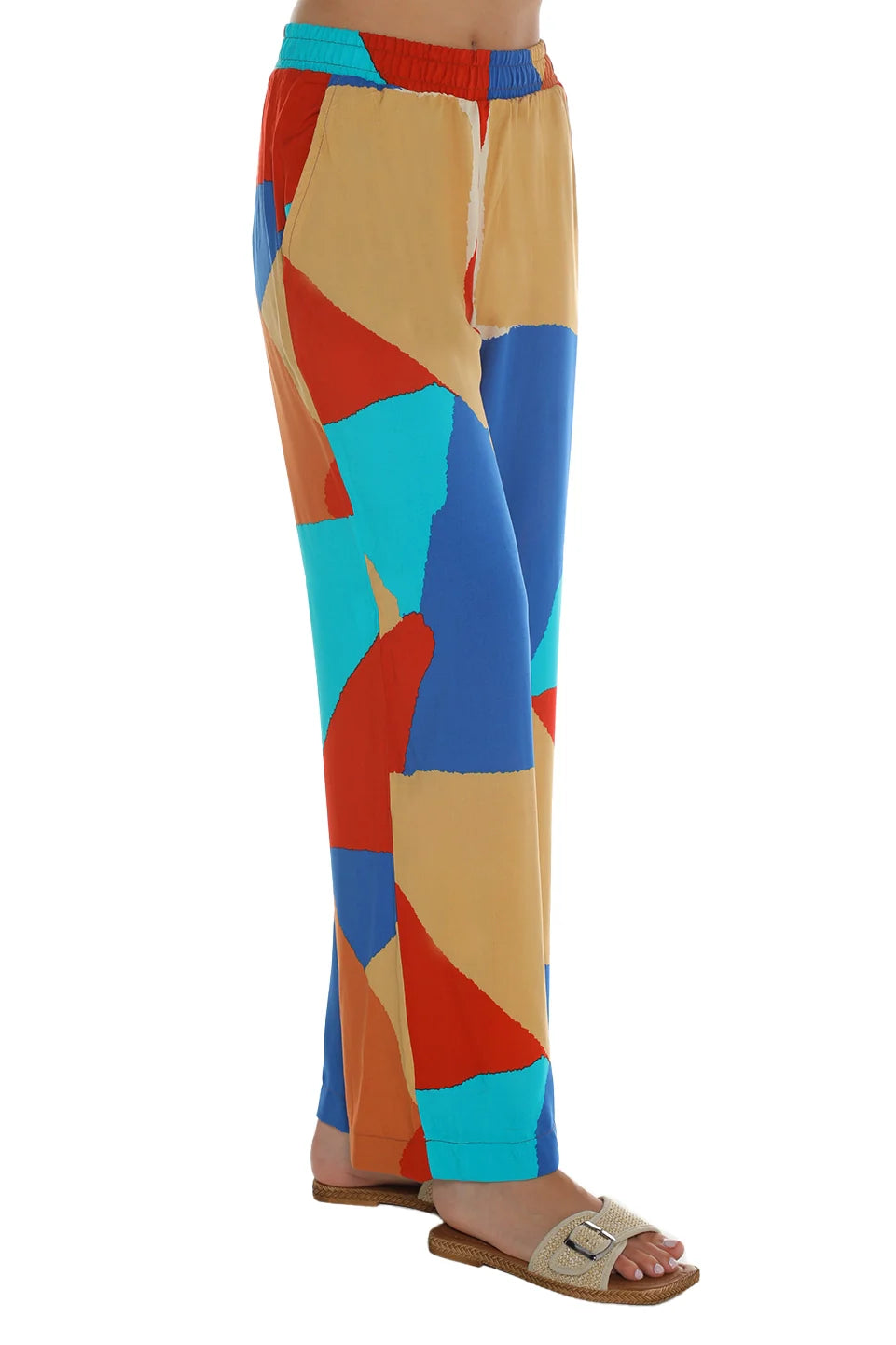Multicolor Casual Pant With Printed Design