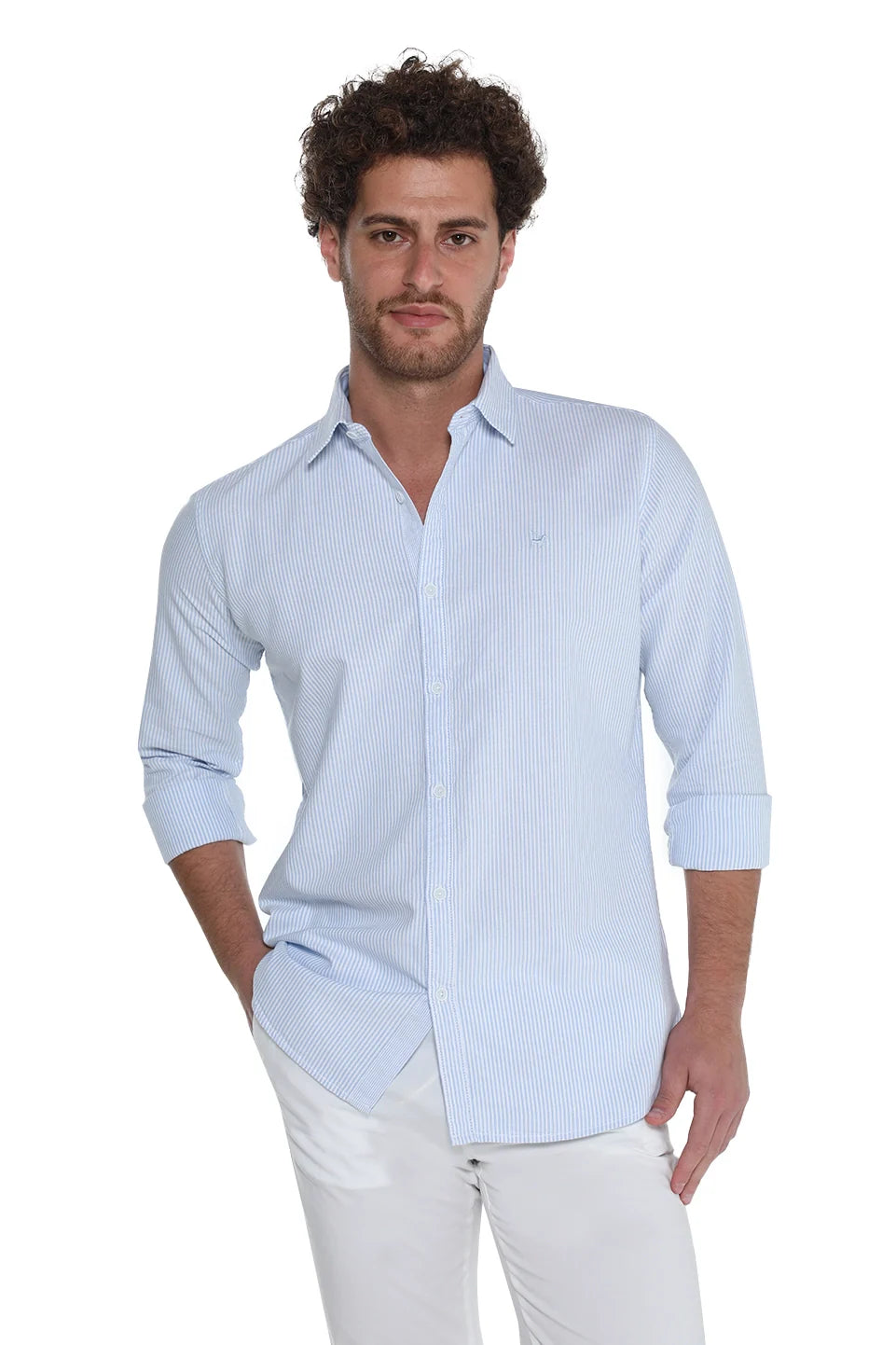 Sky Blue Oxford Striped Shirt Long Sleeve