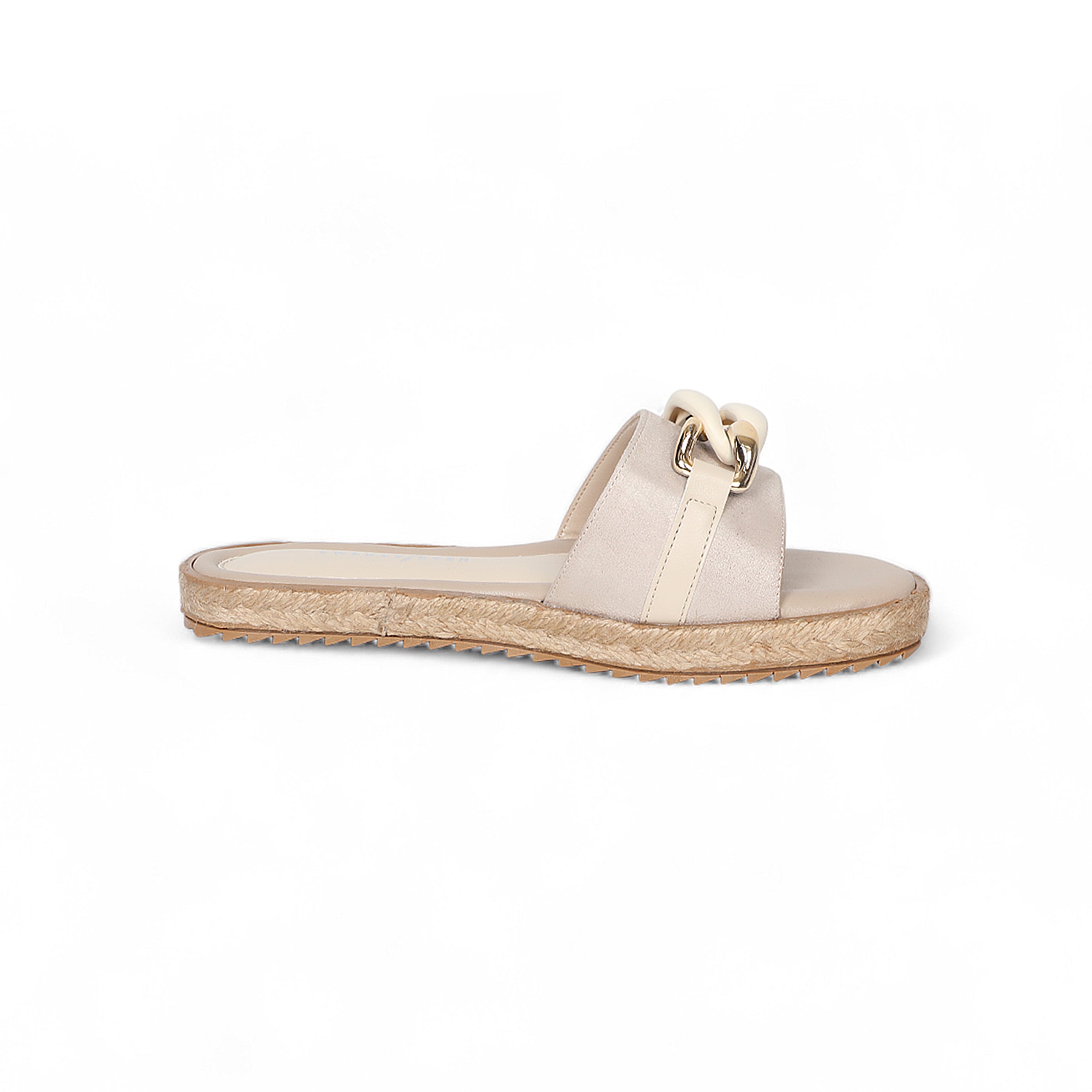 Women Beige Slipper With Bamboo Insole