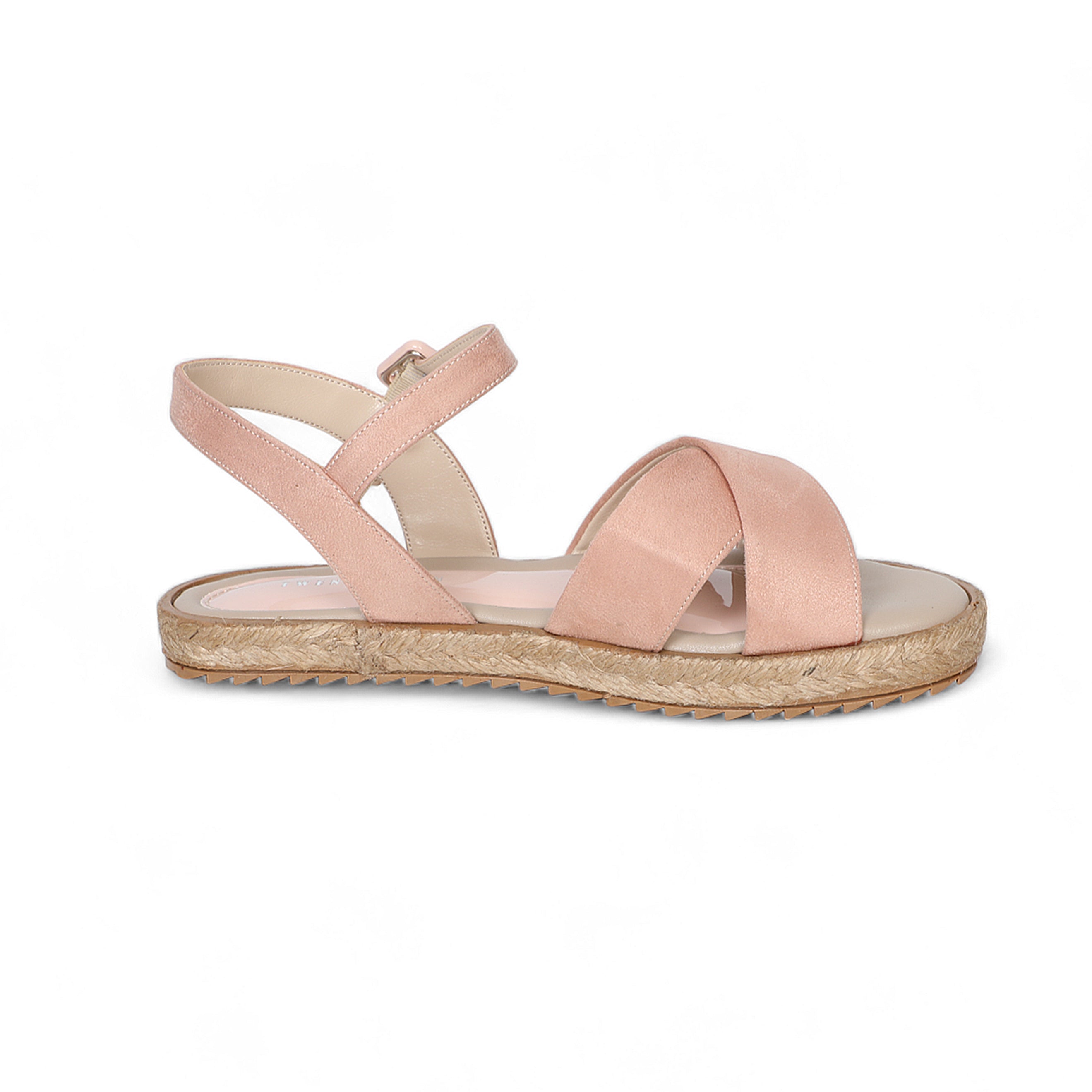 Leather Two Part Sandals In Pink