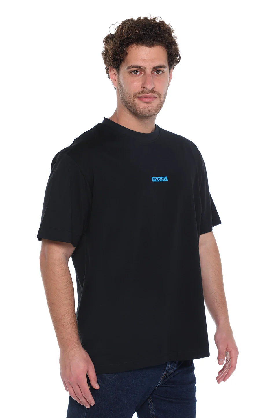 Black Oversized T-Shirt With "Proud" Back Design