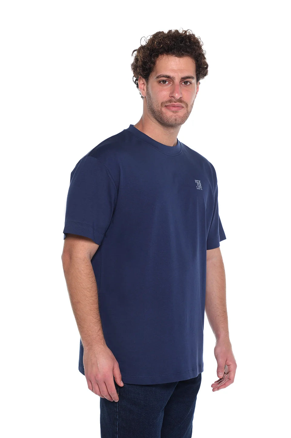 Oversized Navy T-Shirt With Back Design