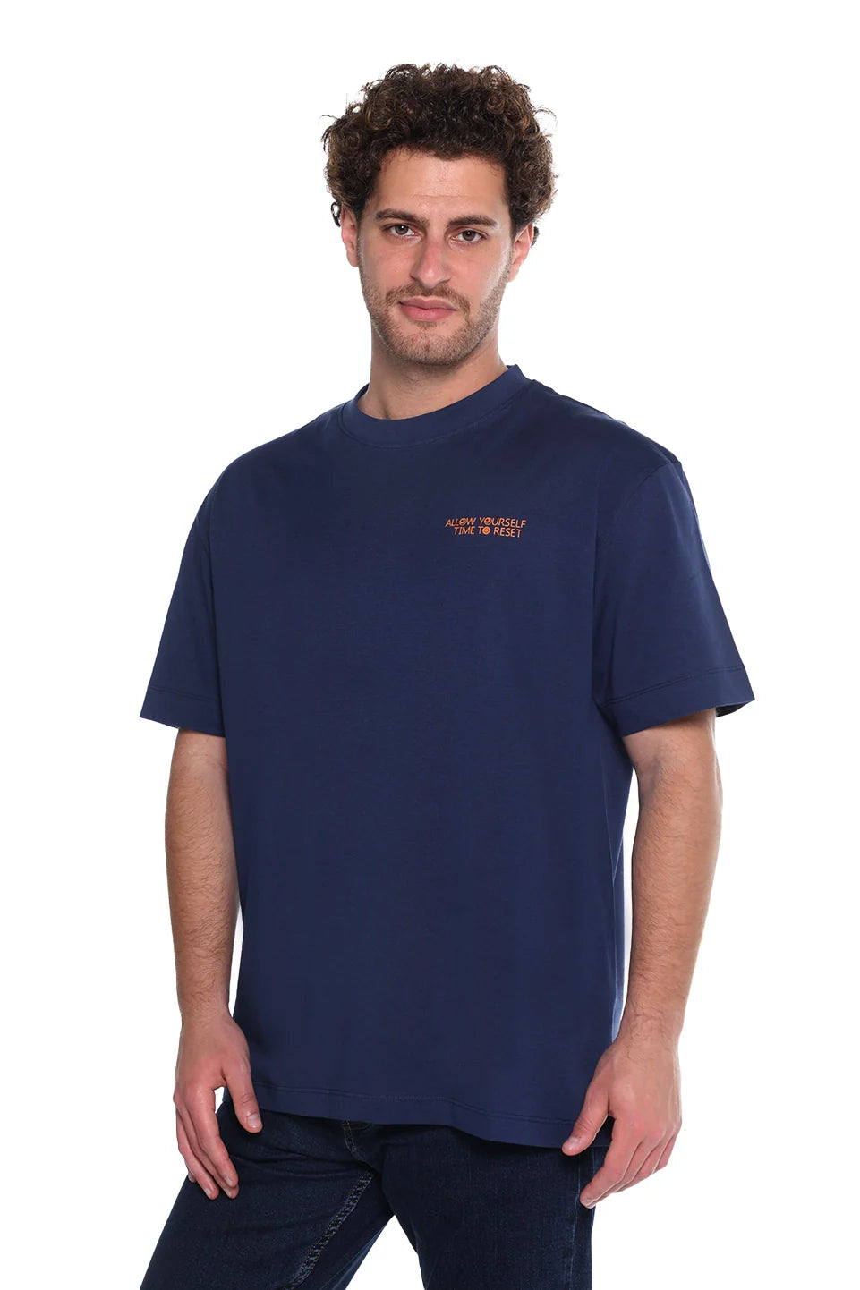 Navy Oversized T-Shirt With Back Design