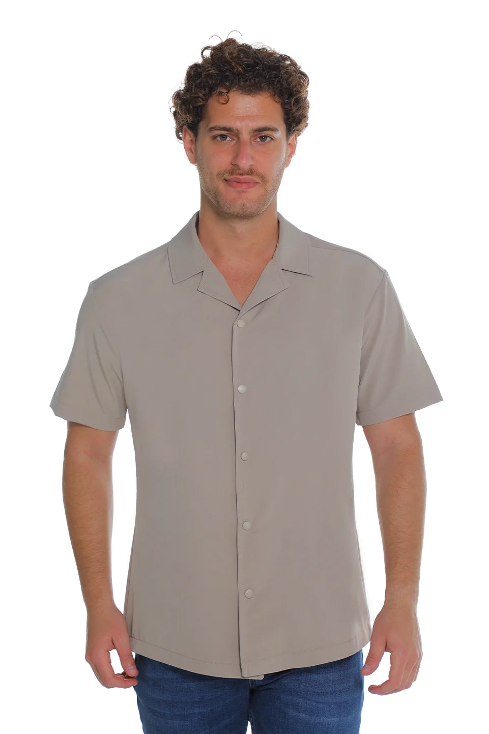 Short Sleeved Beige Shirt