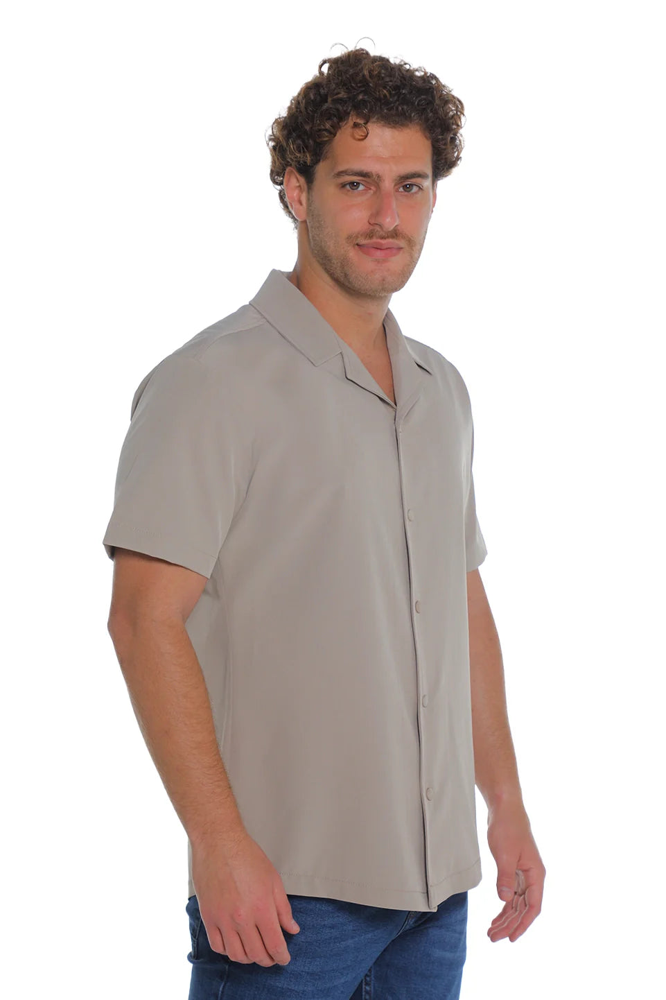 Short Sleeved Beige Shirt