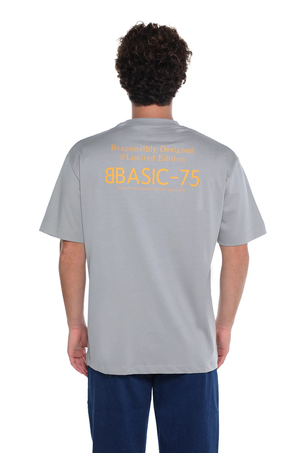 Grey Cotton Oversized T-Shirt With Back Design