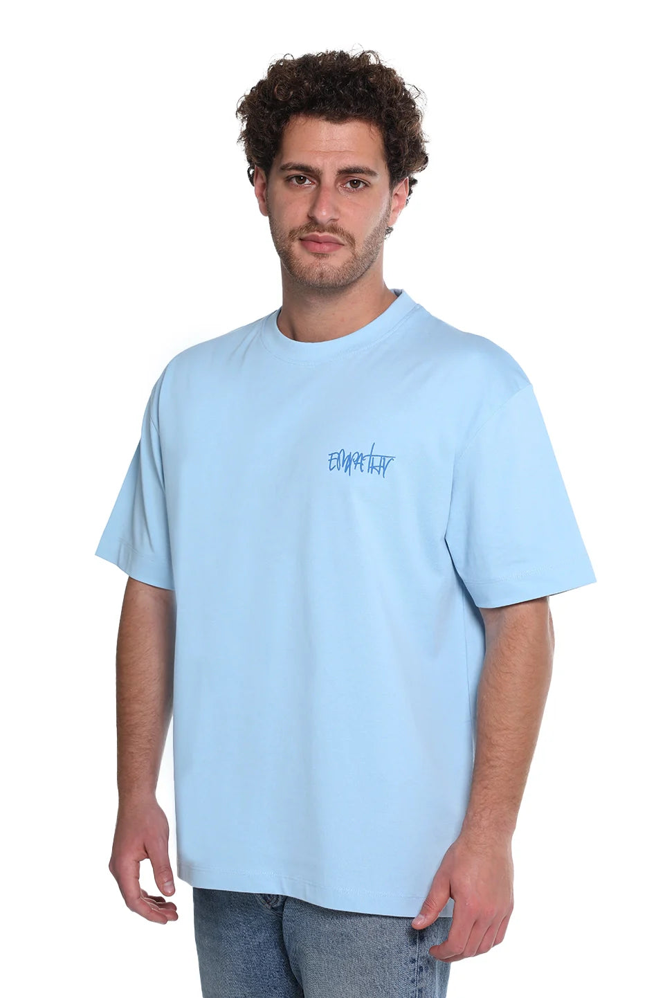 Blue Oversized T-Shirt With "Empathy" Back Design