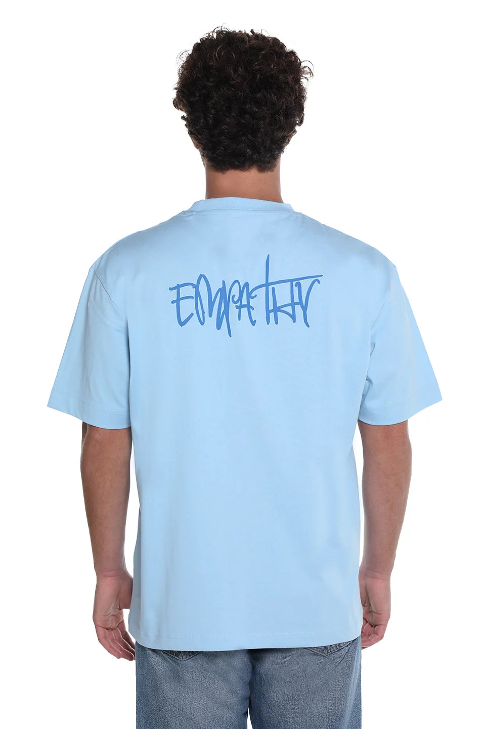 Blue Oversized T-Shirt With "Empathy" Back Design