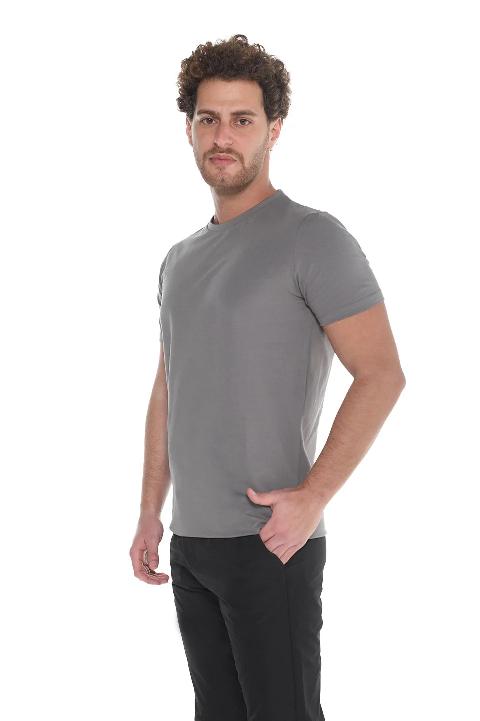 Light Grey Jack Dapper Short Sleeved Basic T-shirt With Round Neck