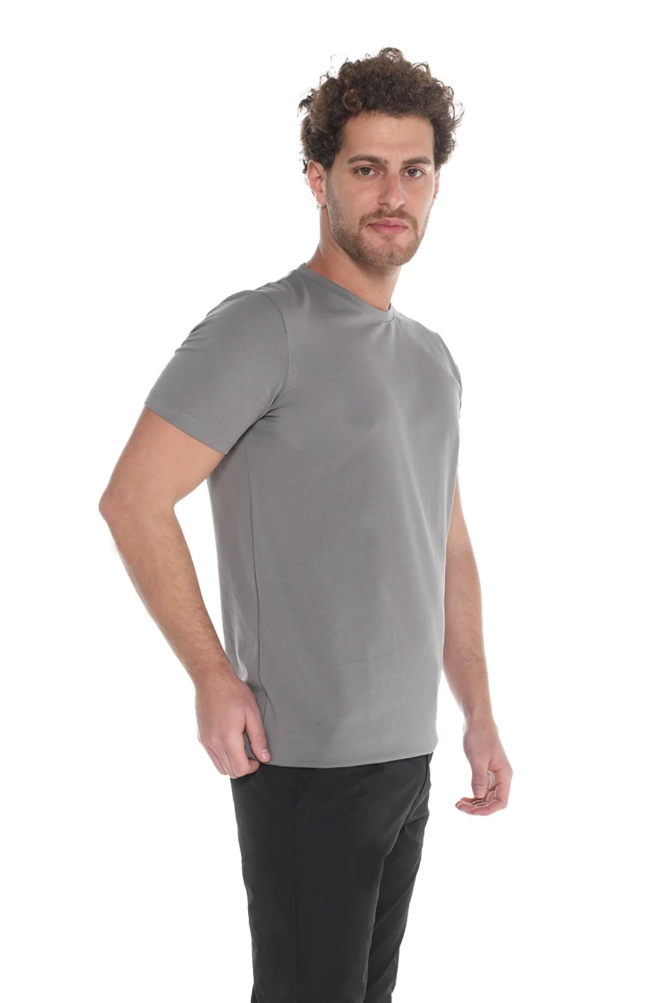 Light Grey Jack Dapper Short Sleeved Basic T-shirt With Round Neck