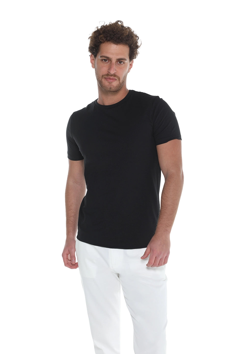 Black Jack Dapper Short Sleeved Basic T-shirt With Round Neck