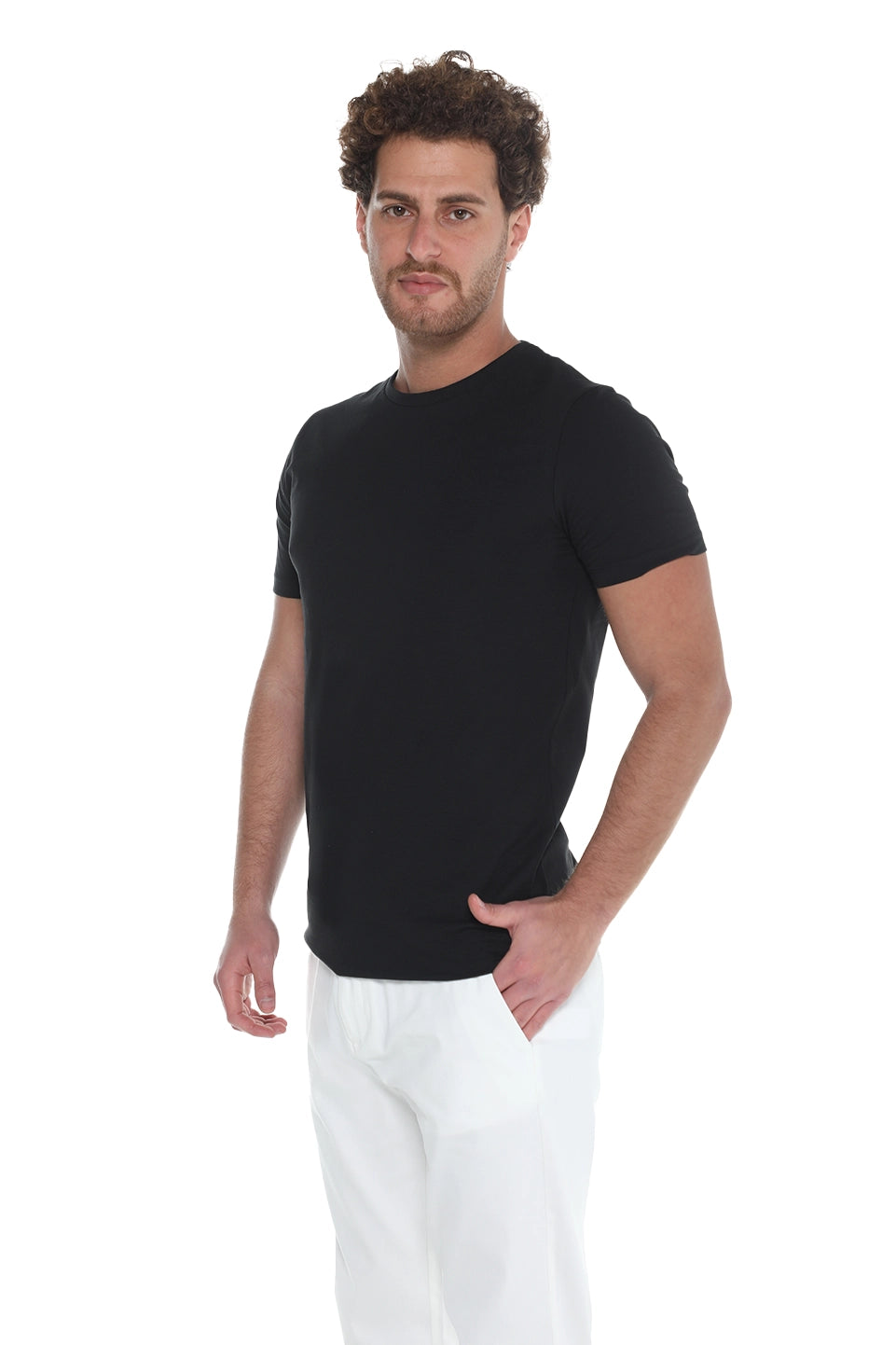 Black Jack Dapper Short Sleeved Basic T-shirt With Round Neck
