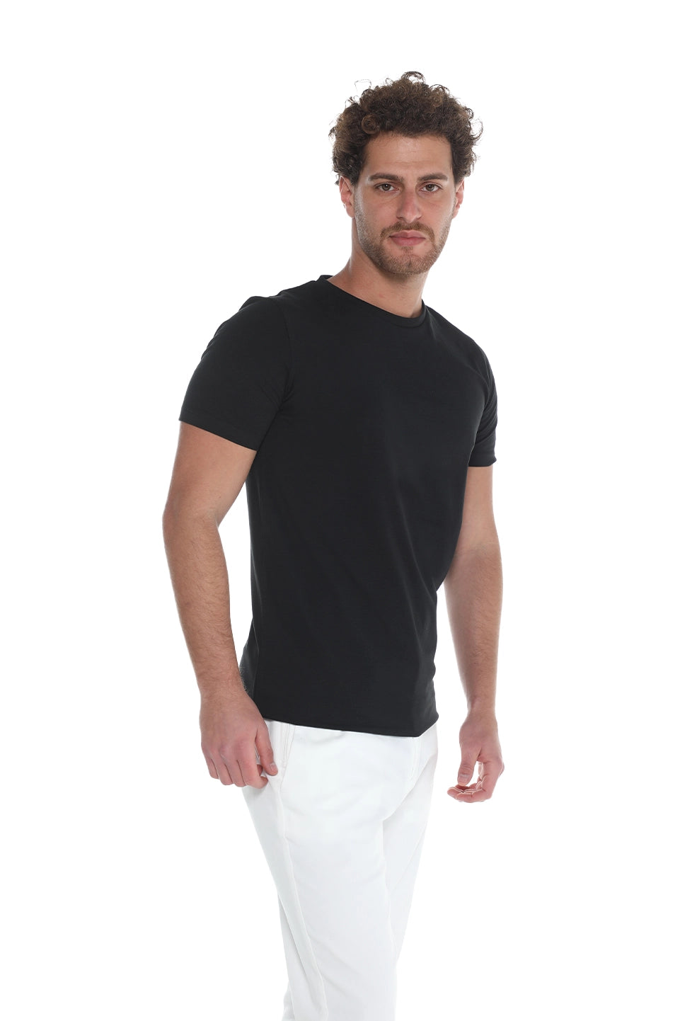 Black Jack Dapper Short Sleeved Basic T-shirt With Round Neck