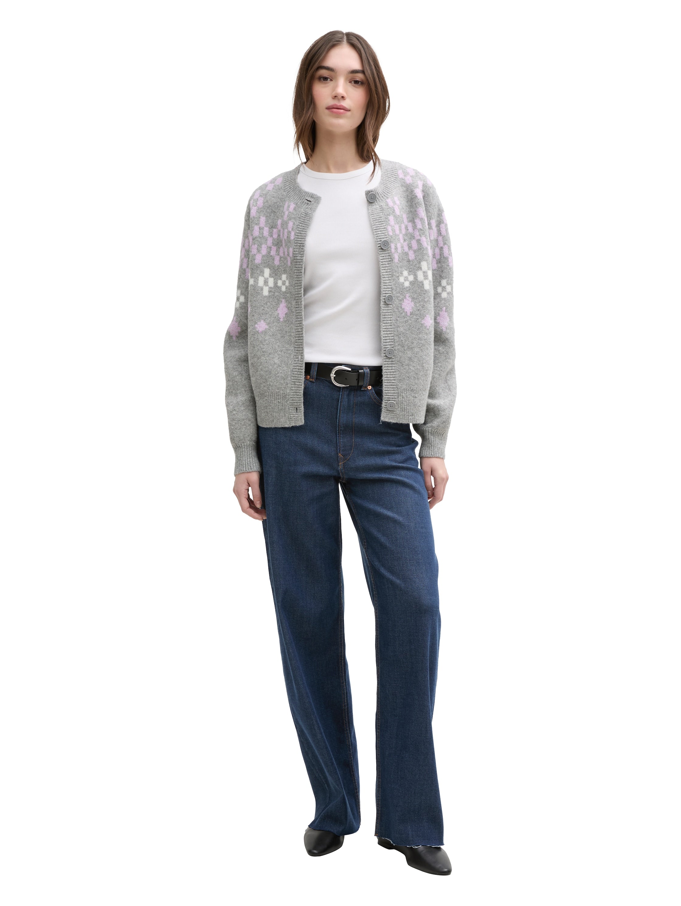 Tom Tailor Dark Stone Blue Denim Wide Leg Jeans With Stretch