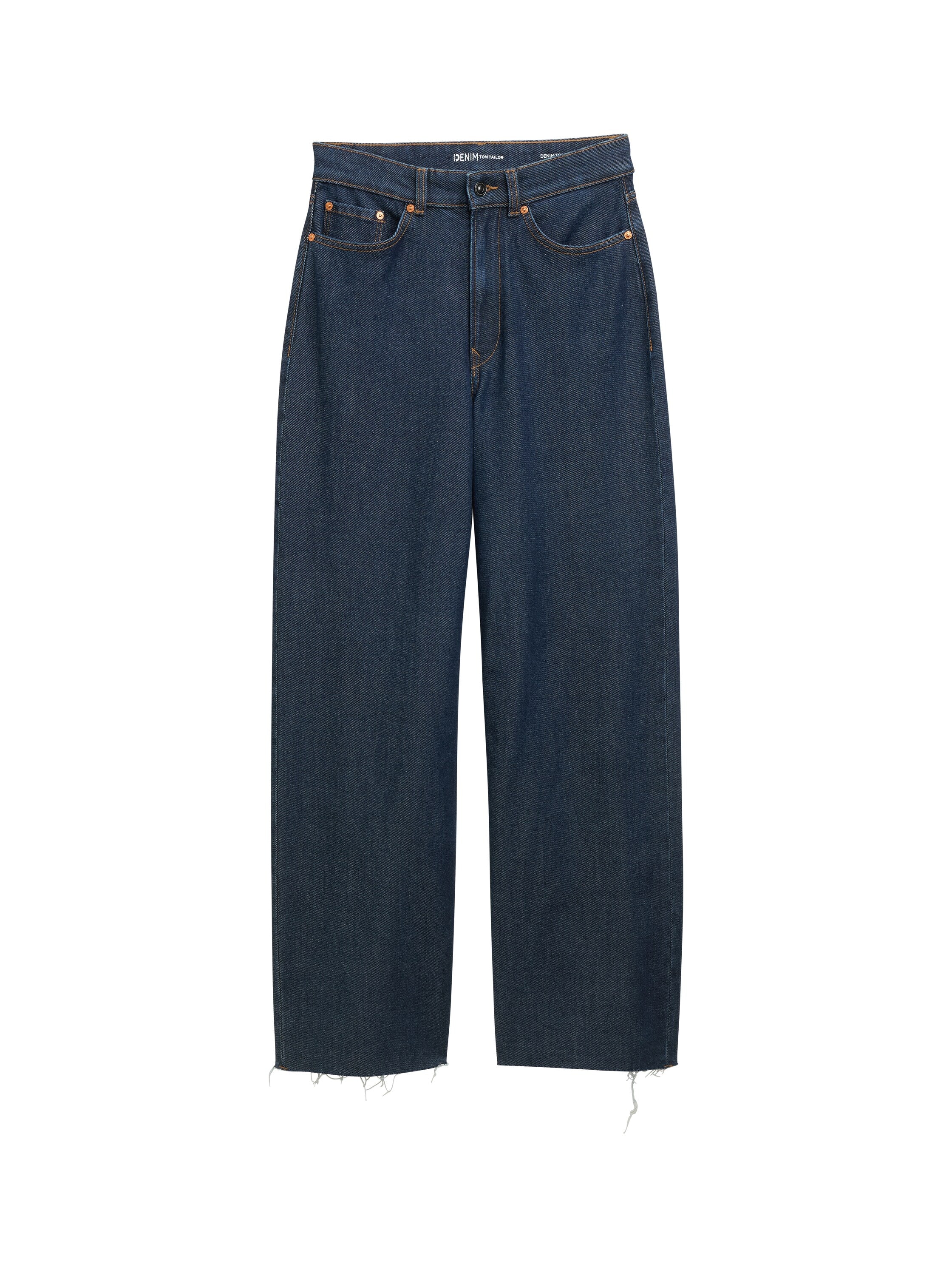 Tom Tailor Dark Stone Blue Denim Wide Leg Jeans With Stretch