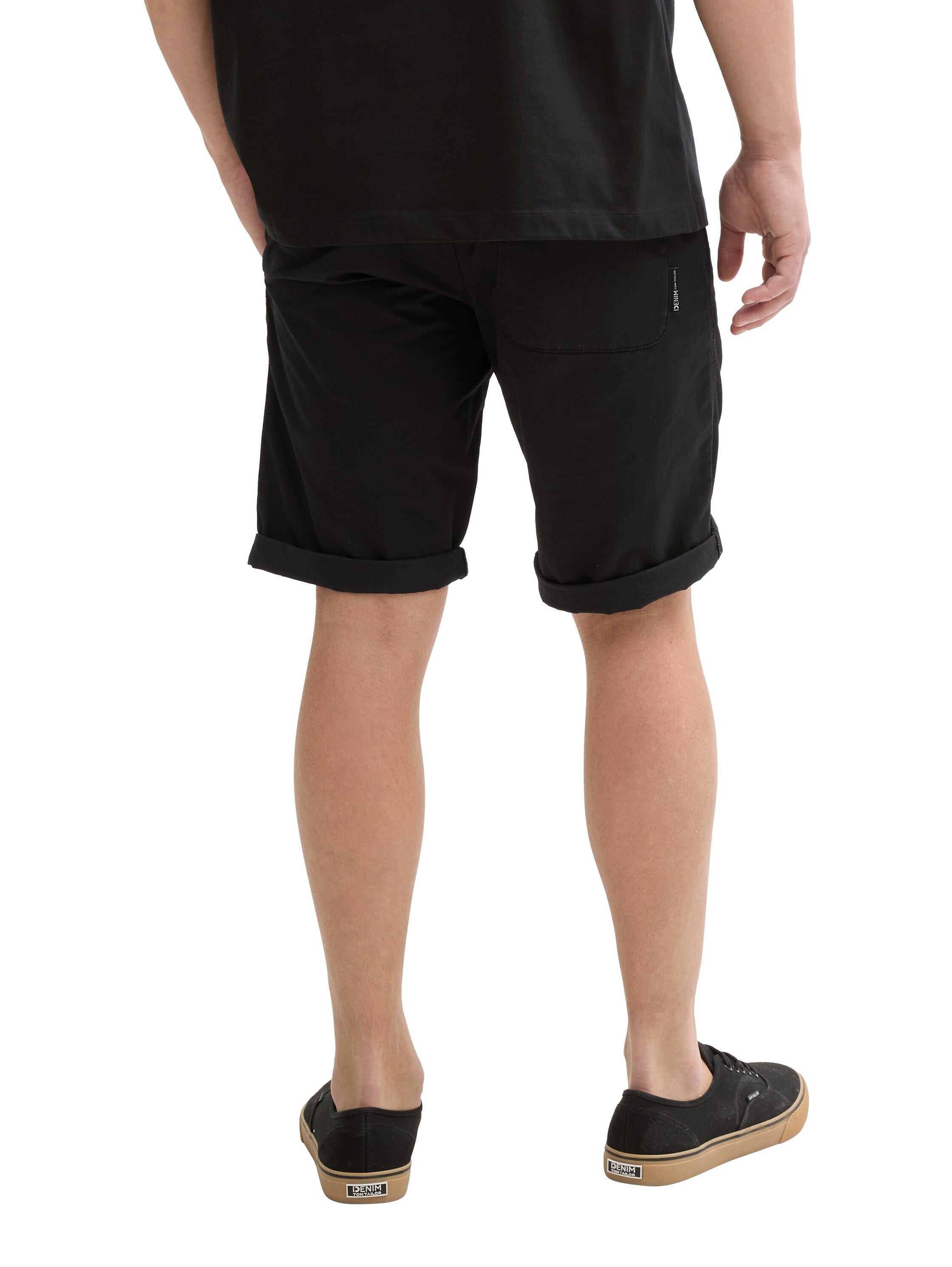 Tom tailor Regular Black Short With Elasticated Waist Cotton Band