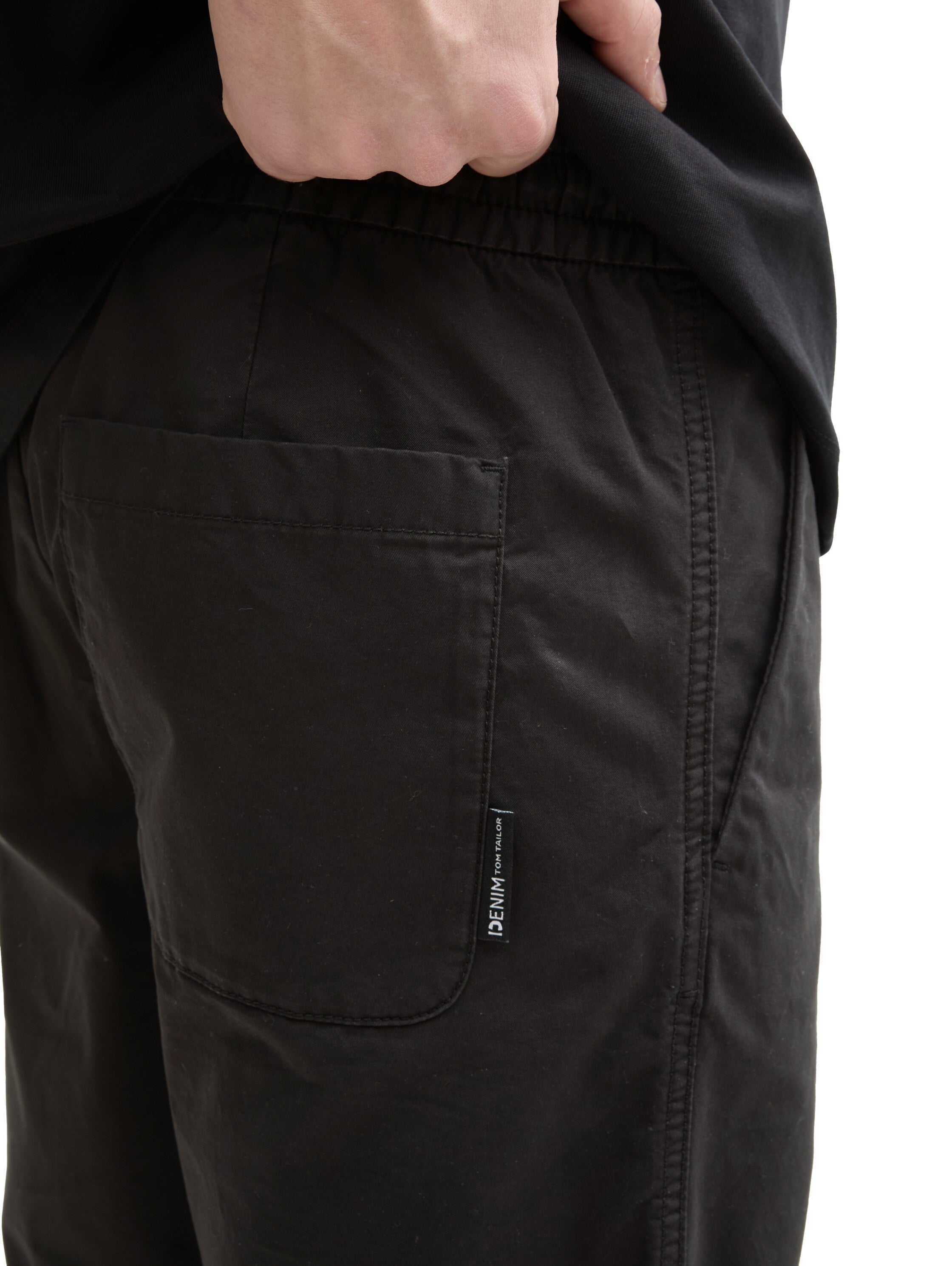 Tom tailor Regular Black Short With Elasticated Waist Cotton Band