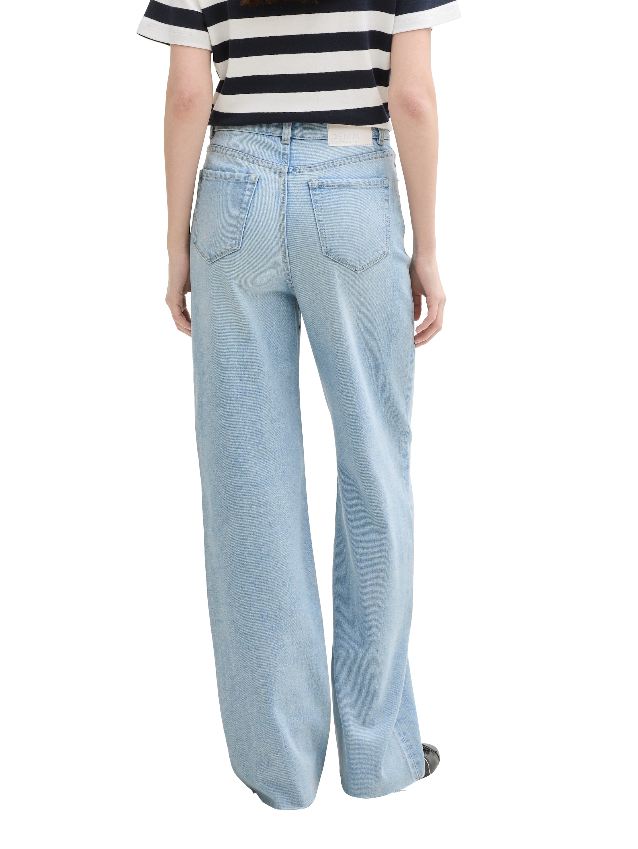 Tom Tailor Light Stone Blue Denim Wide Leg Jeans With Stretch