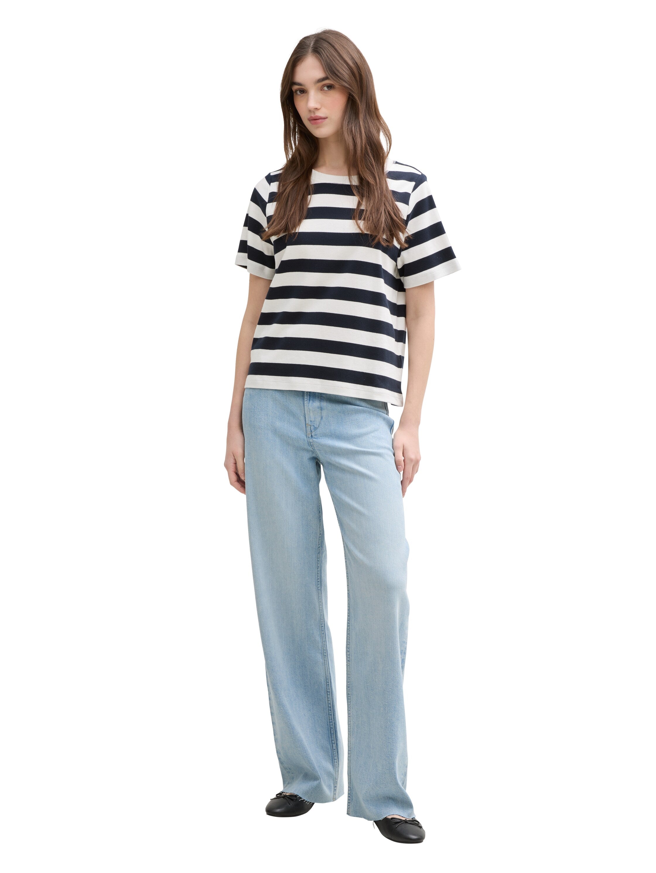 Tom Tailor Light Stone Blue Denim Wide Leg Jeans With Stretch
