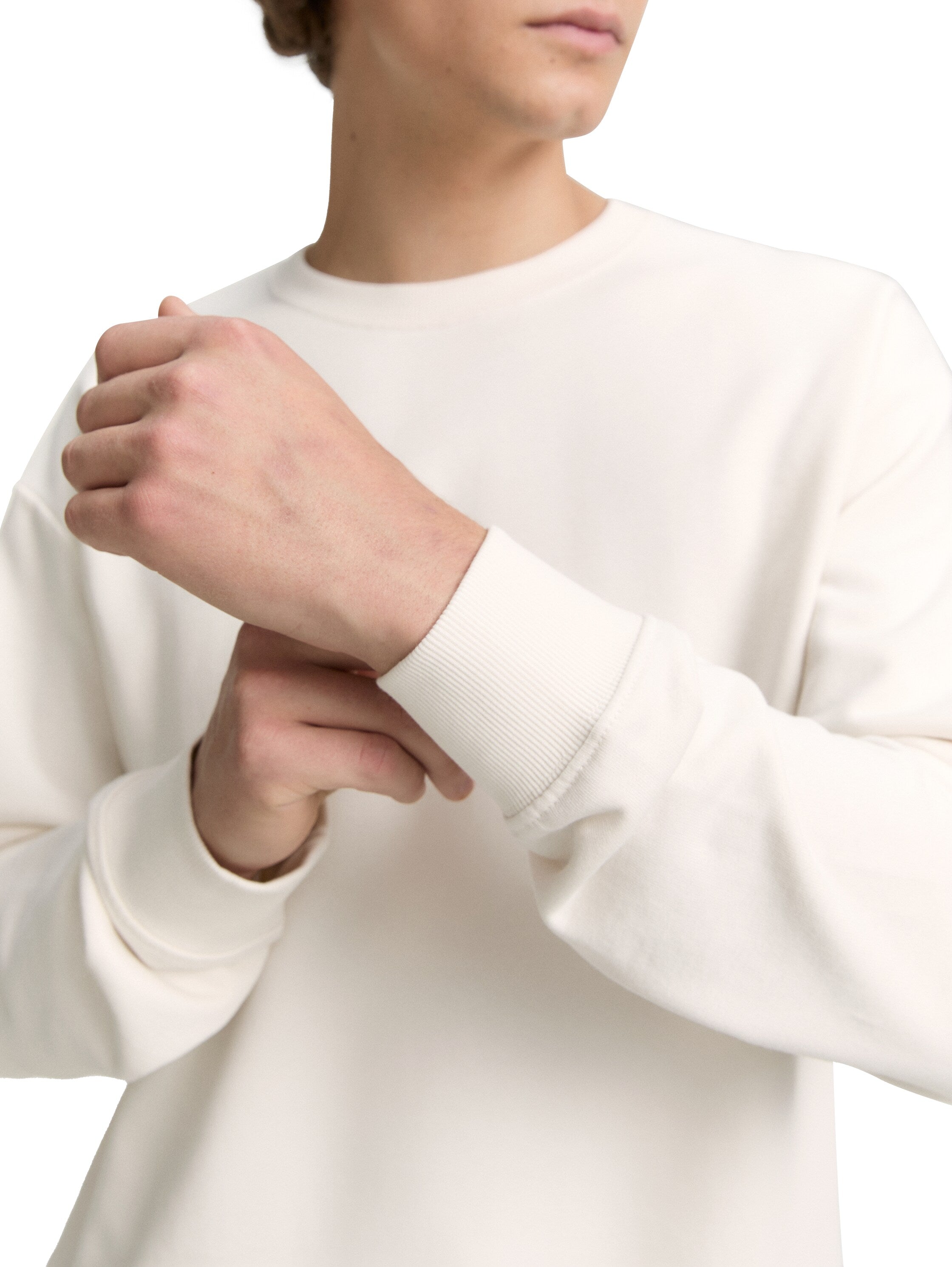 Tom Tailor Offwhite Cotton Sweater