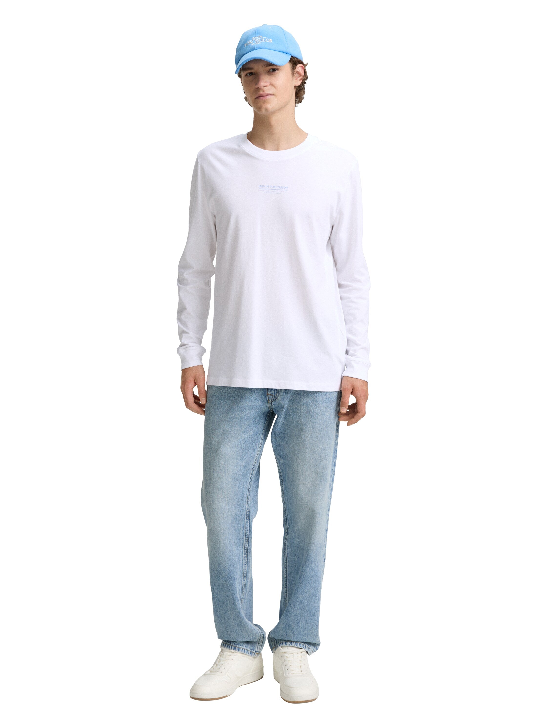 Tom Tailor Long Sleeved White t-shirt With Front Logo