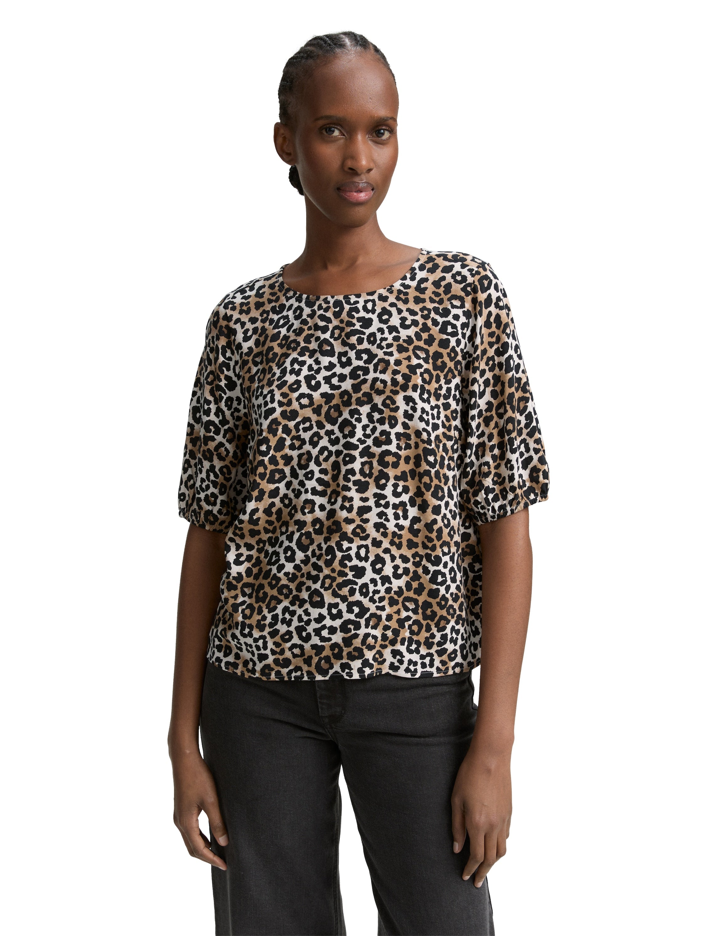 Tom Tailor Round Neck T-shirt With Animal Print