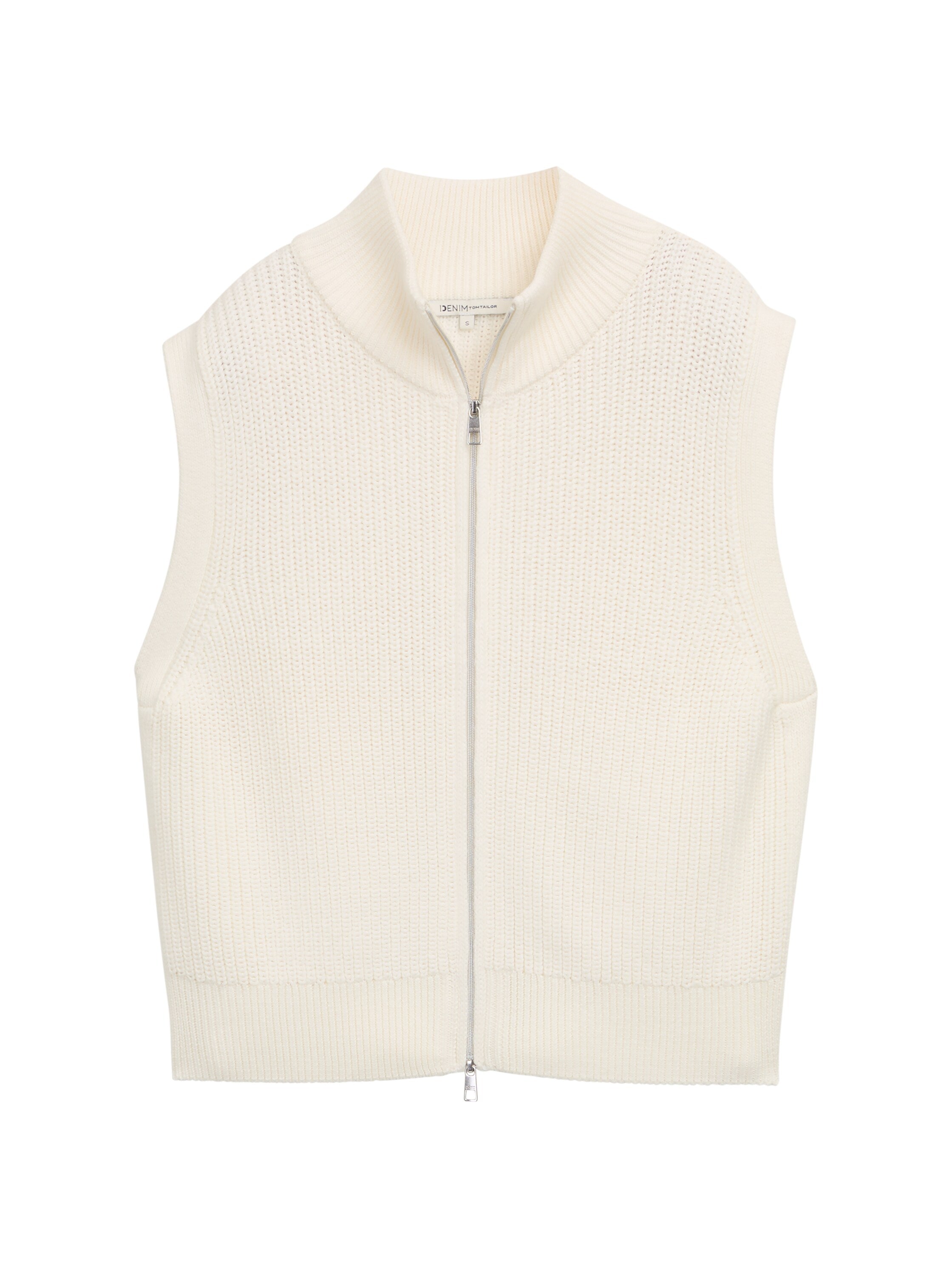Tom Tailor Offwhite Vest With Full Zipper