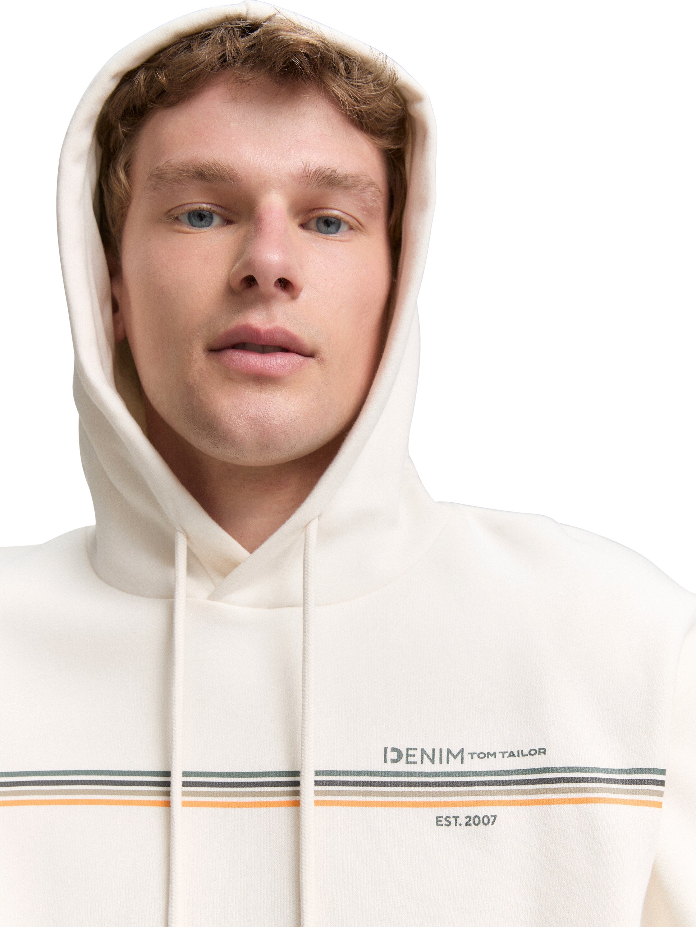 Tom Tailor Offwhite Hoodie With Print