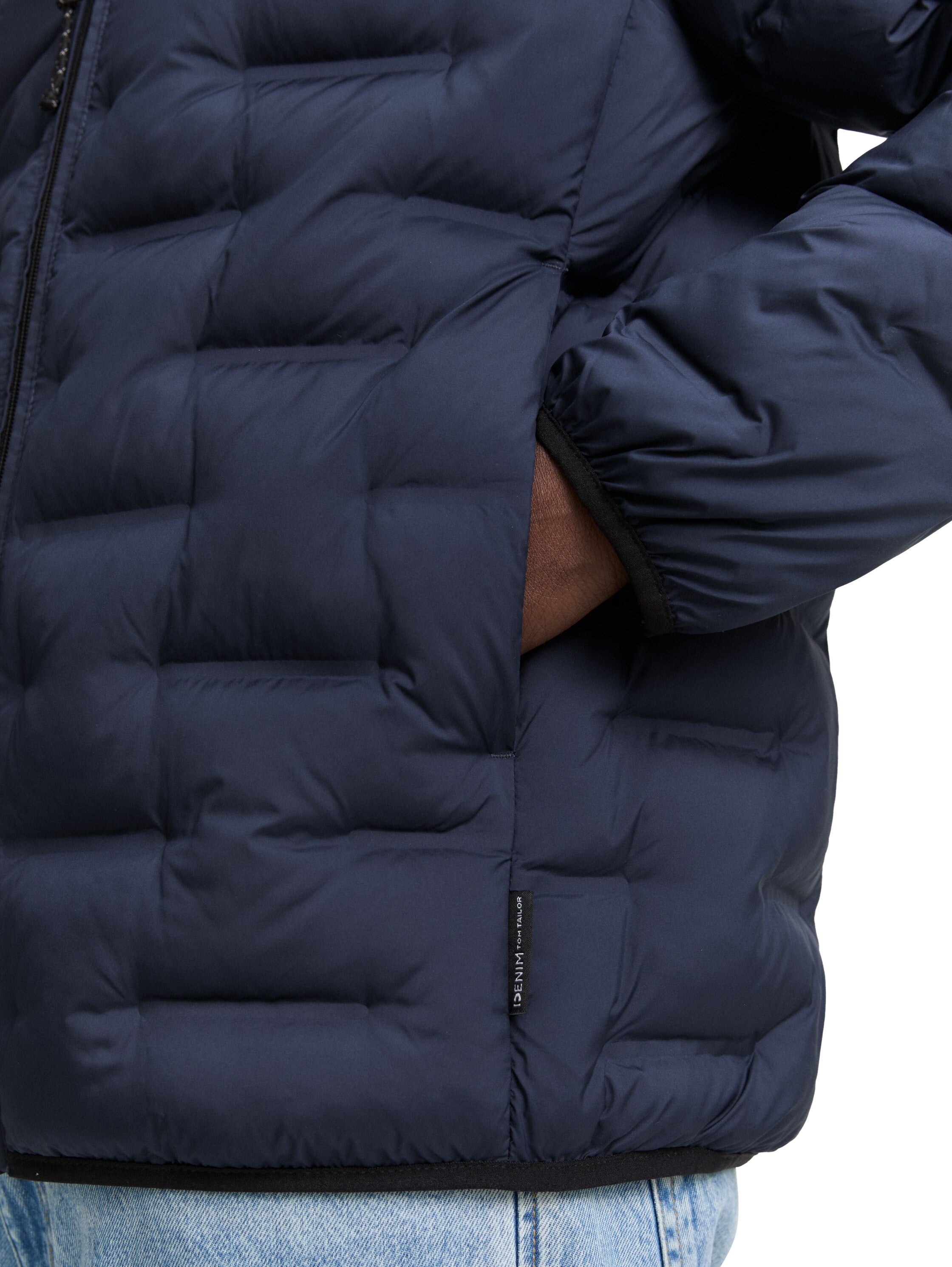 Tom Tailor Light Weight Quilted Navy Jacket with Stand Up Collar