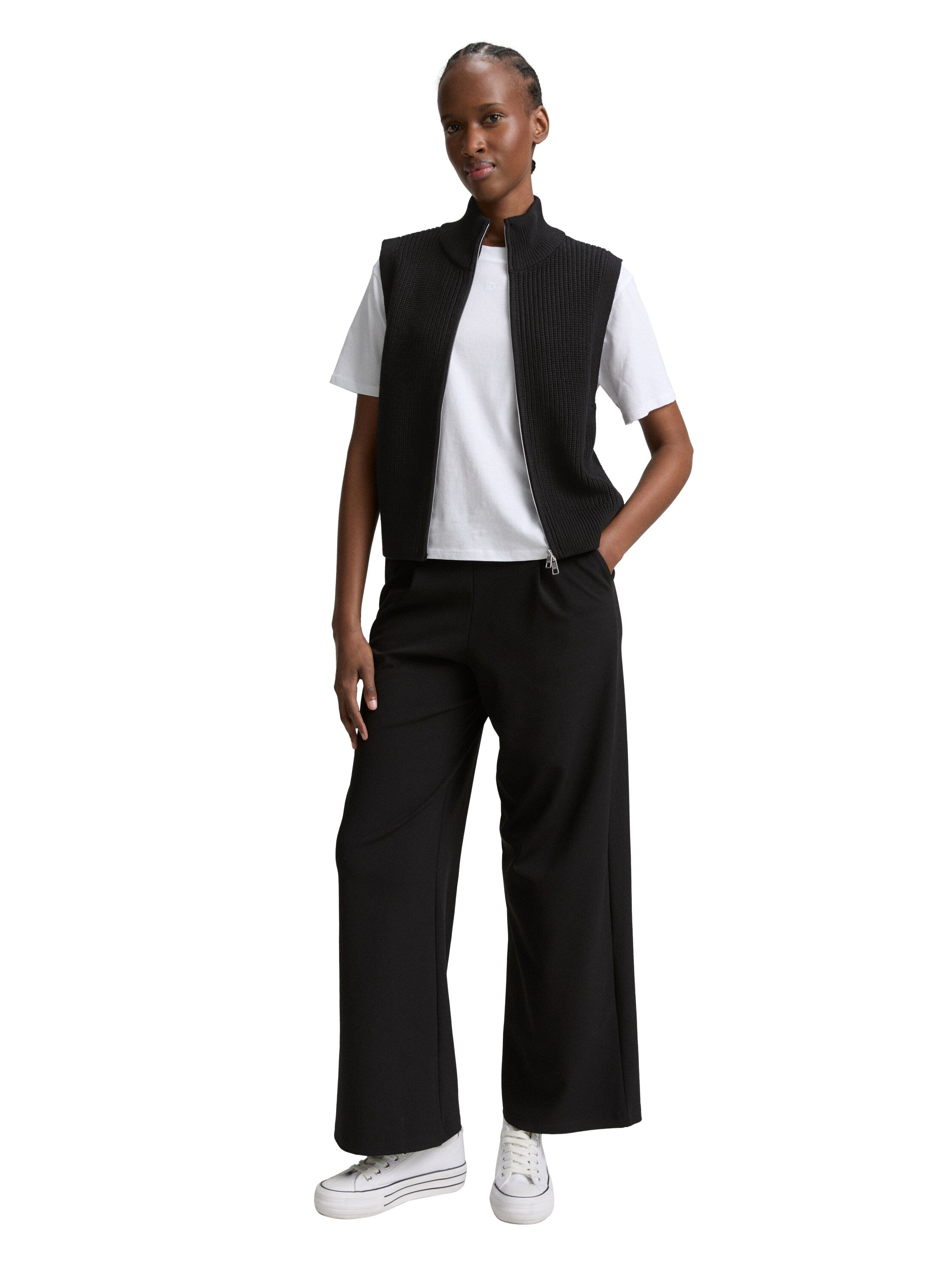 Tom Tailor Navy Vest With Full Zipper