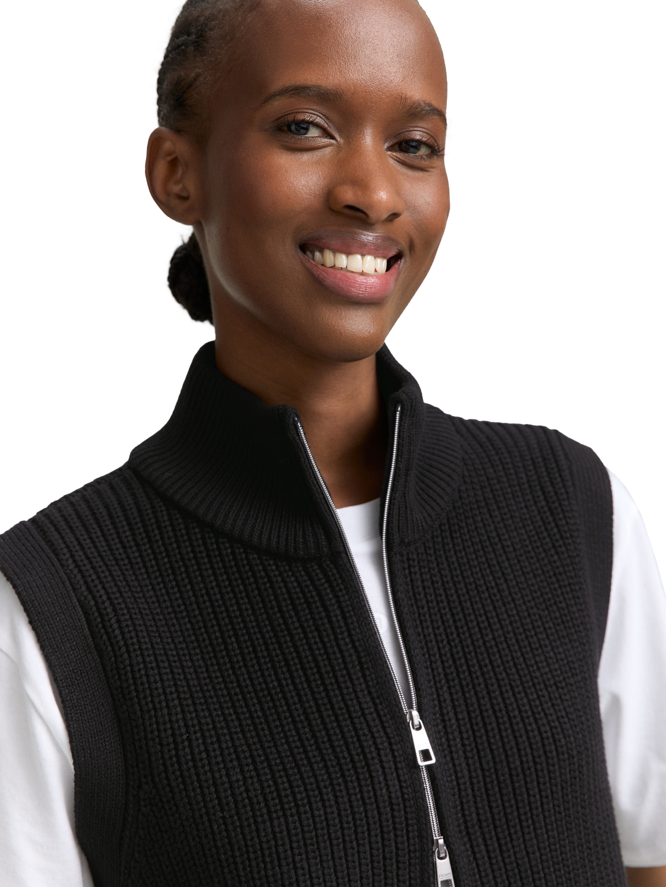 Tom Tailor Navy Vest With Full Zipper