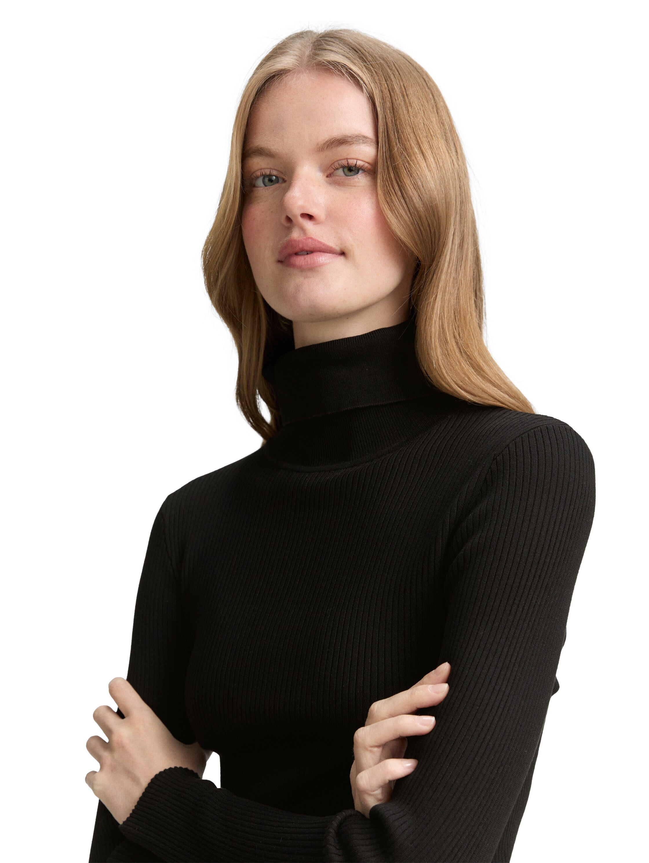 Tom Tailor Ribbed Turtleneck Black Pullover