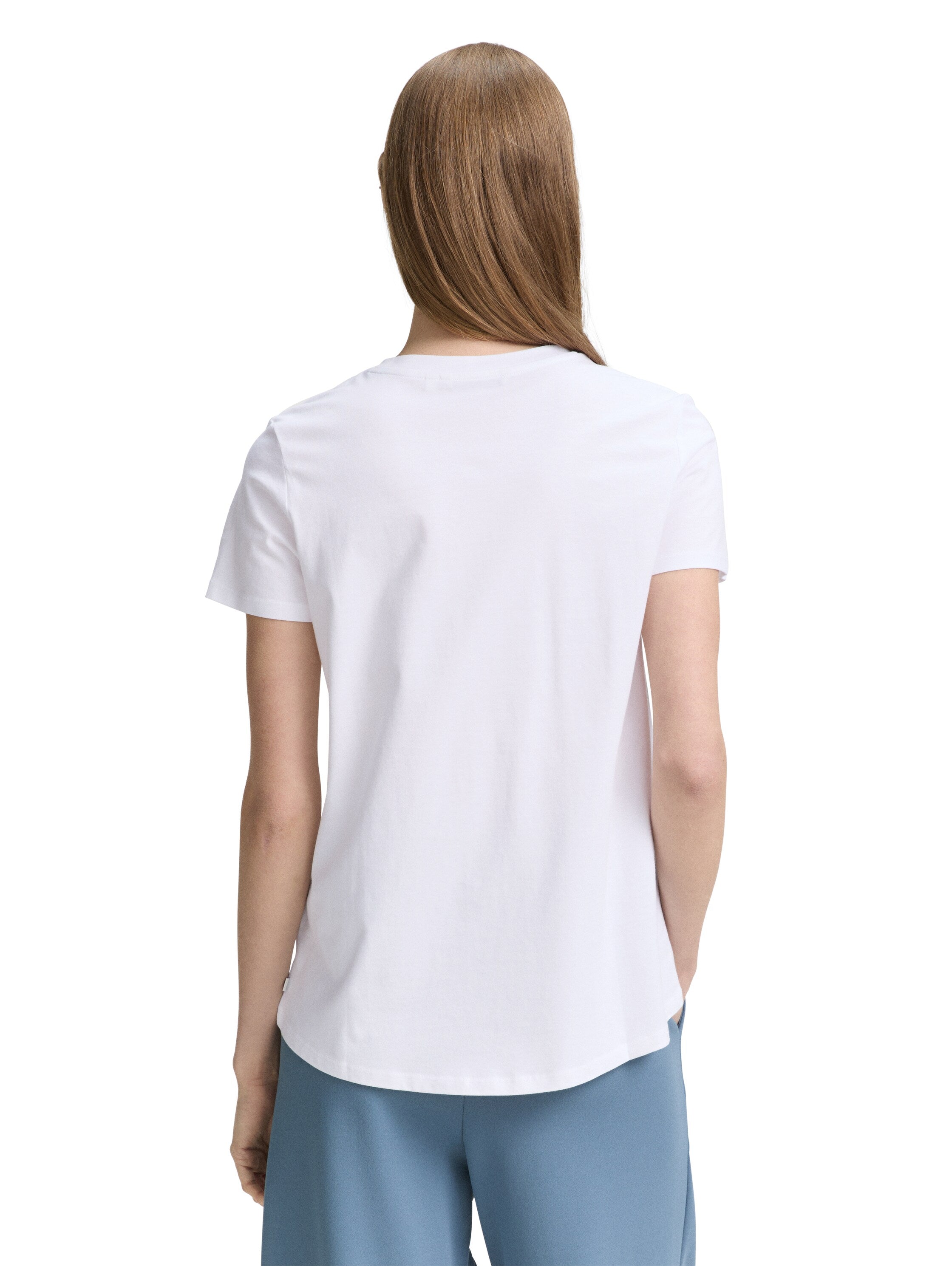 Tom Tailor White Short Sleeved Basic T-shirt