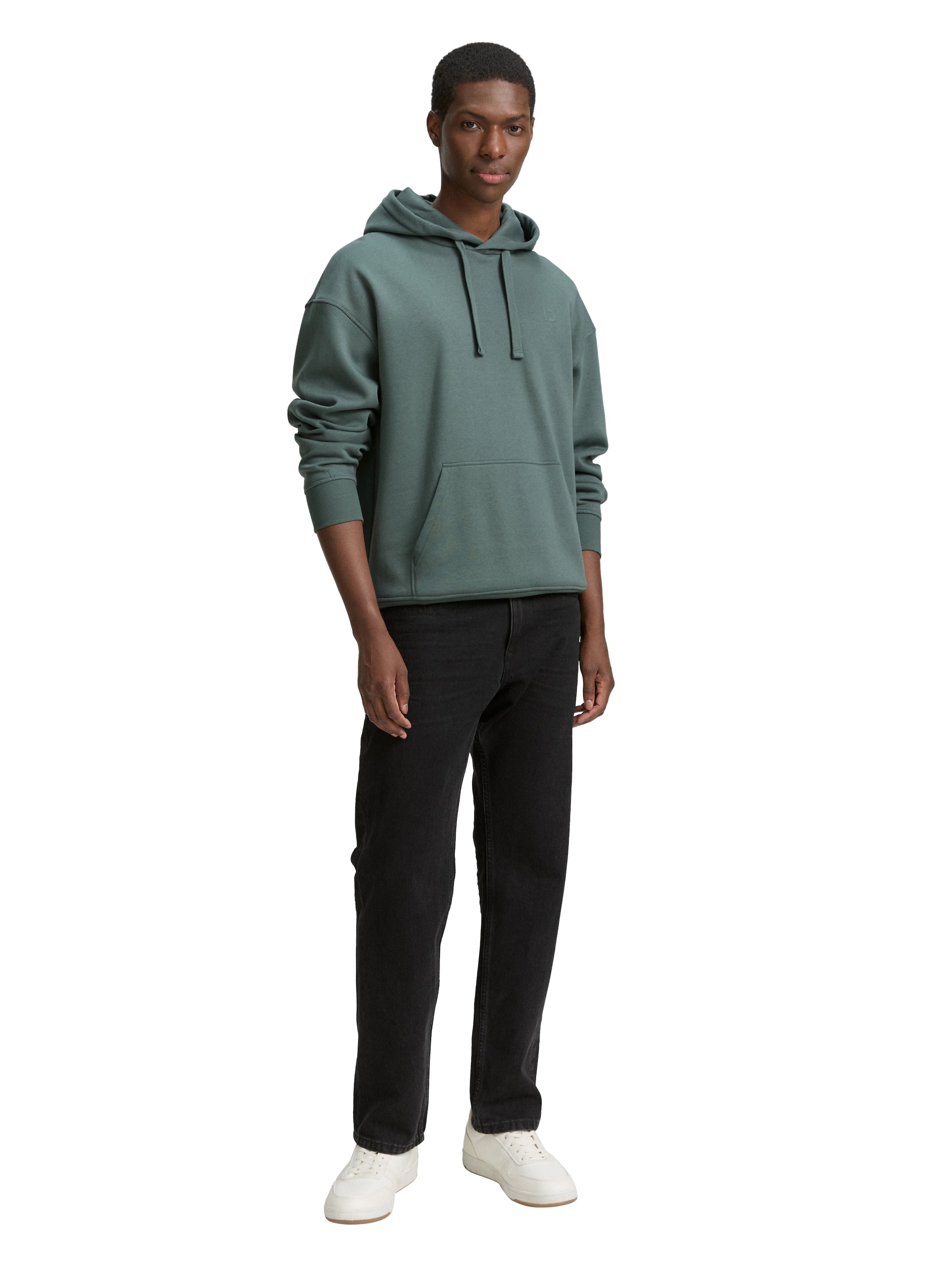 Tom Tailor Relaxed Fit Washed Green Hoodie With Back Print